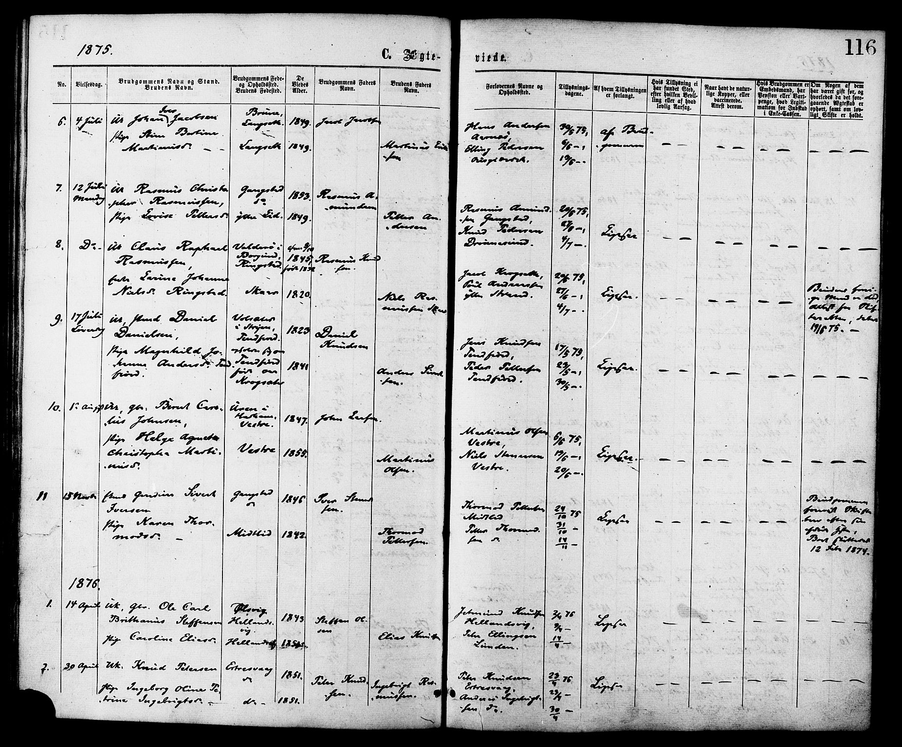Ministerialprotokoller, klokkerbøker og fødselsregistre - Møre og Romsdal, SAT/A-1454/525/L0373: Ministerialbok nr. 525A03, 1864-1879, s. 116