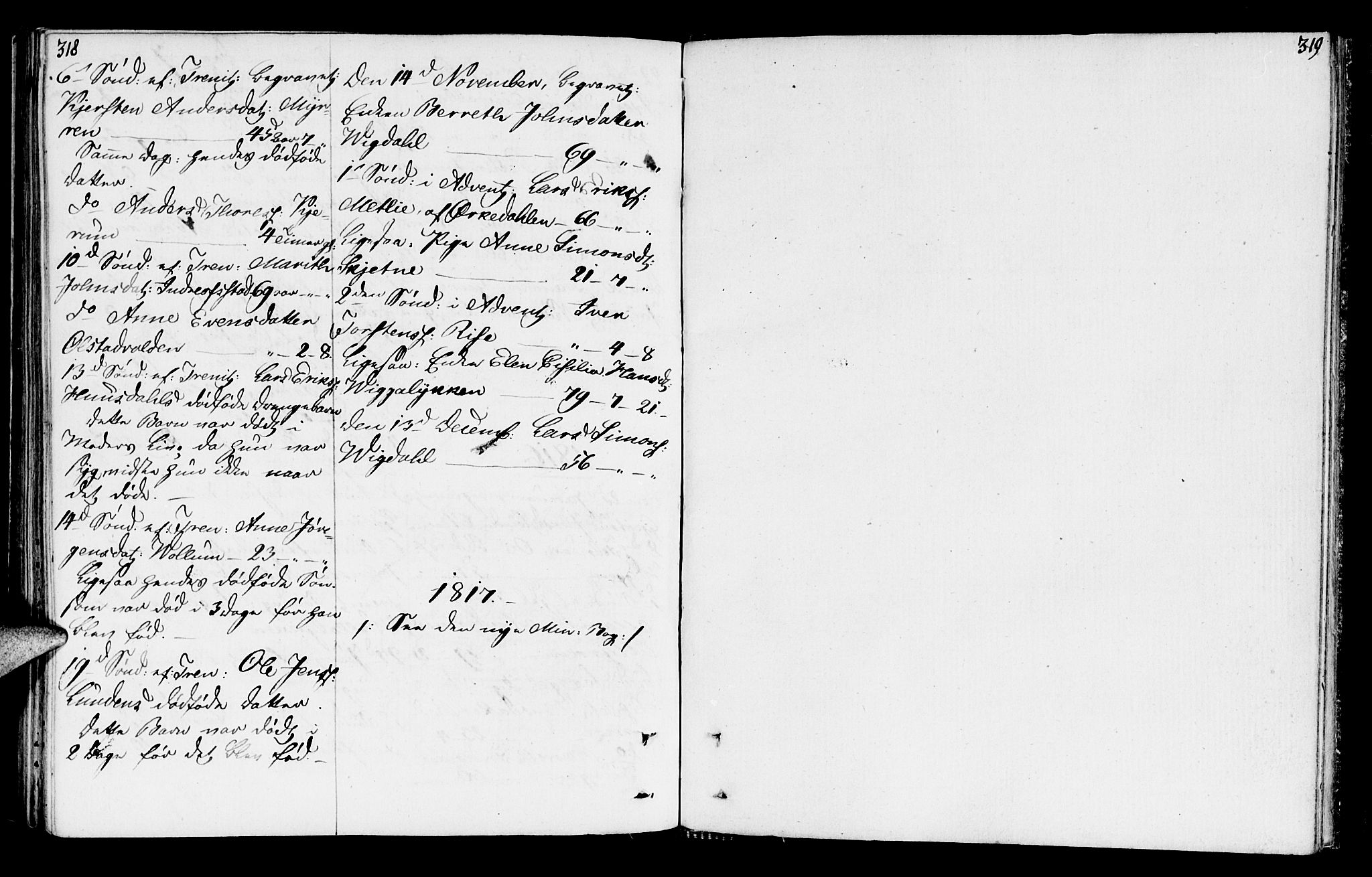 Ministerialprotokoller, klokkerbøker og fødselsregistre - Sør-Trøndelag, AV/SAT-A-1456/665/L0769: Ministerialbok nr. 665A04, 1803-1816, s. 318-319