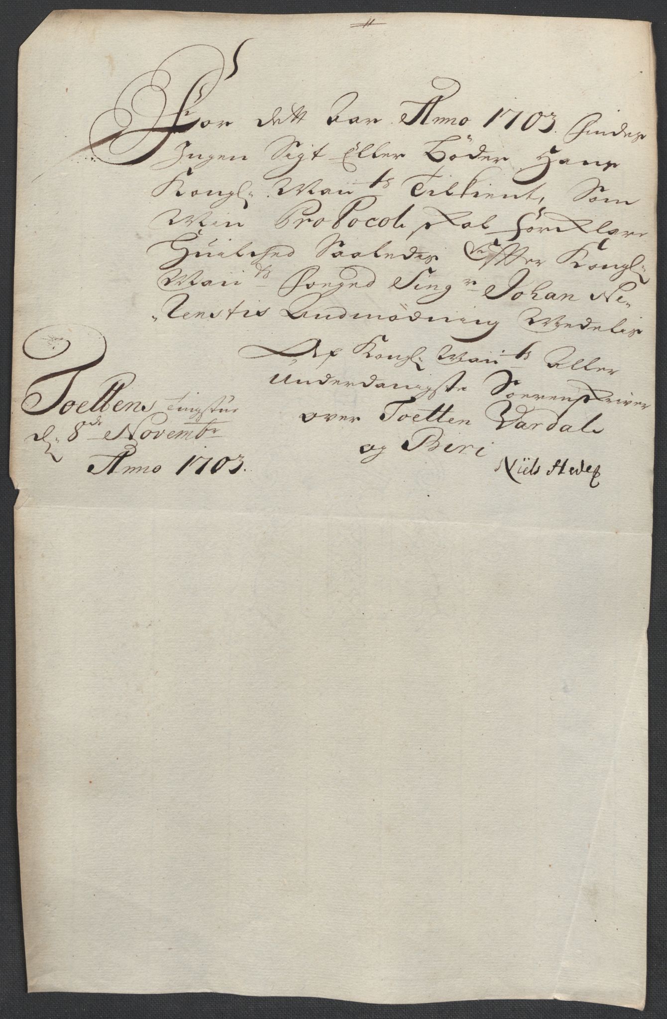 Rentekammeret inntil 1814, Reviderte regnskaper, Fogderegnskap, RA/EA-4092/R18/L1301: Fogderegnskap Hadeland, Toten og Valdres, 1703, s. 85