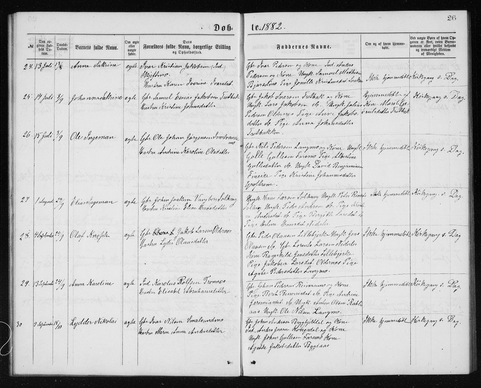 Ministerialprotokoller, klokkerbøker og fødselsregistre - Nordland, AV/SAT-A-1459/826/L0381: Klokkerbok nr. 826C01, 1877-1886, s. 26
