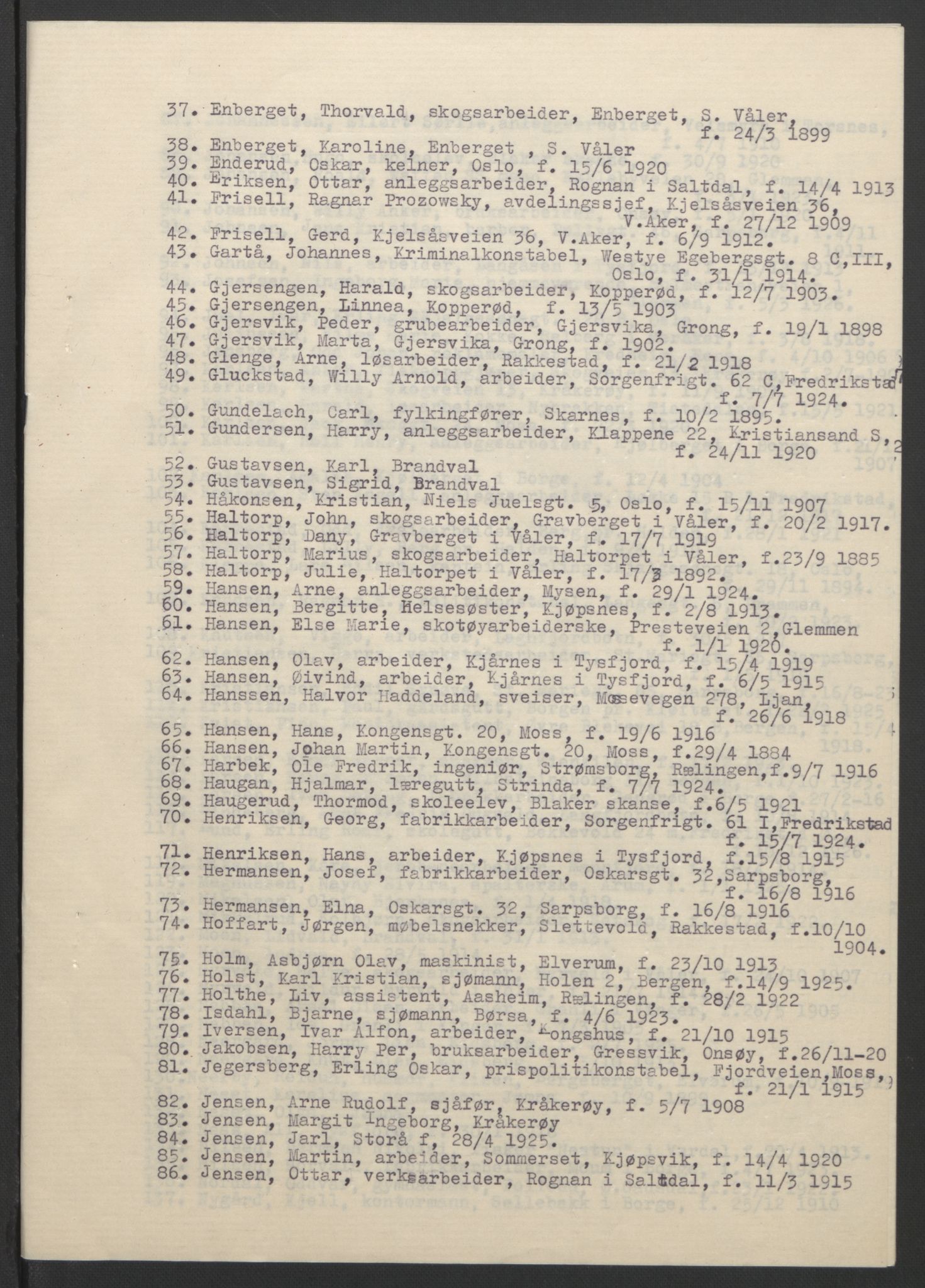 NS-administrasjonen 1940-1945 (Statsrådsekretariatet, de kommisariske statsråder mm), AV/RA-S-4279/D/Db/L0111/0003: Saker fra krigsårene / Journal, 1940-1945, s. 205