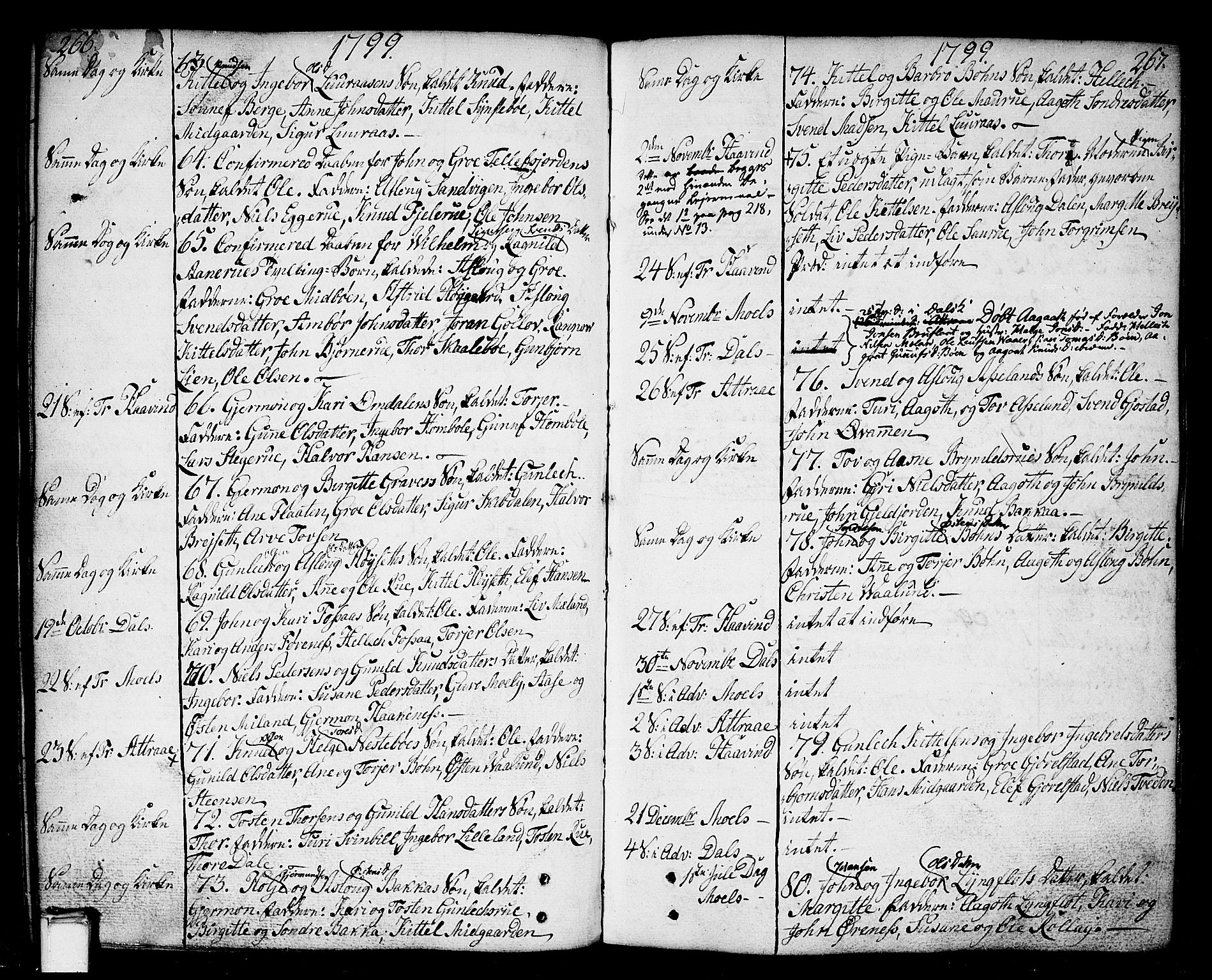 Tinn kirkebøker, AV/SAKO-A-308/F/Fa/L0002: Ministerialbok nr. I 2, 1757-1810, s. 266-267