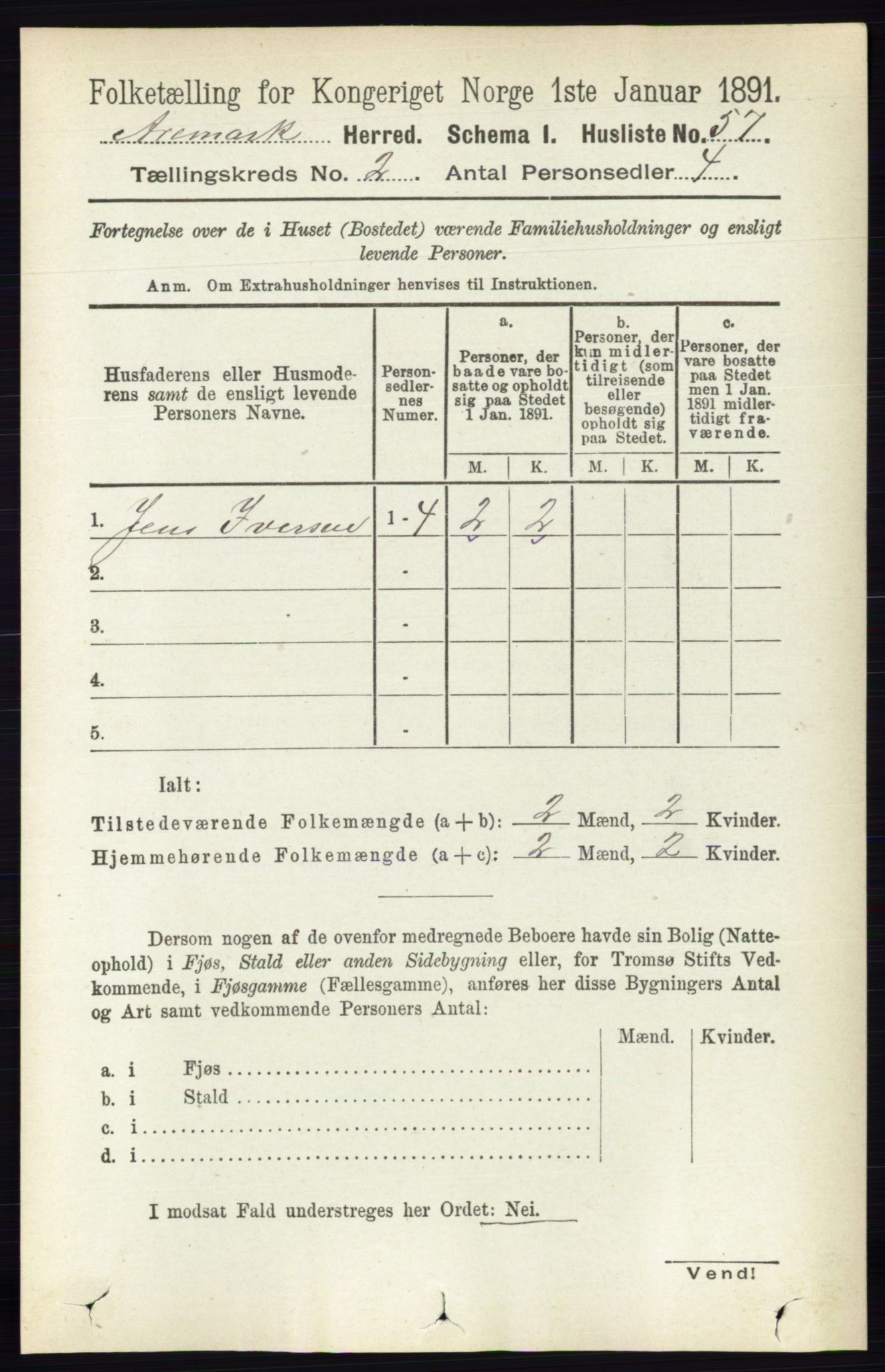 RA, Folketelling 1891 for 0118 Aremark herred, 1891, s. 836