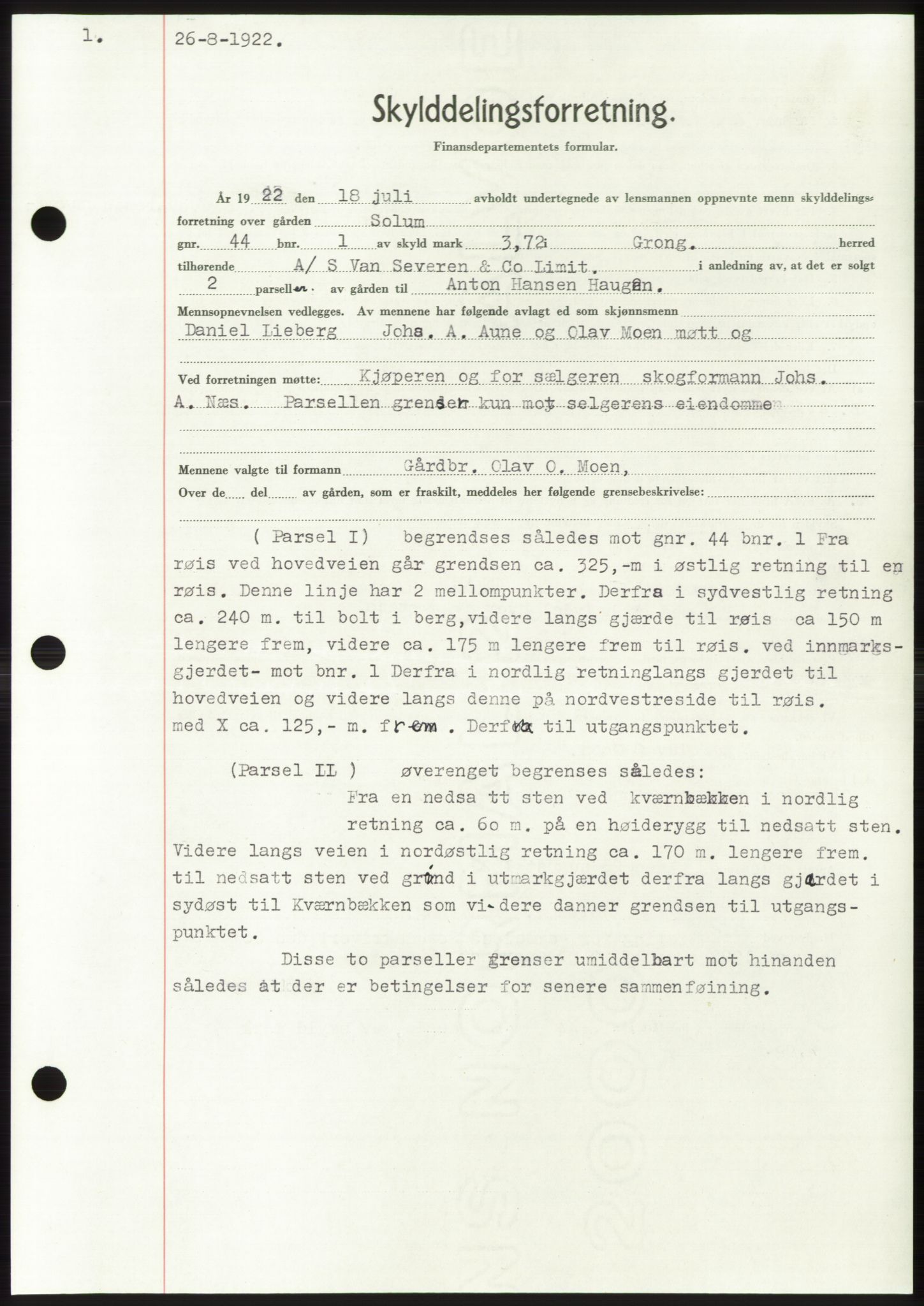 Namdal sorenskriveri, SAT/A-4133/1/2/2C: Pantebok nr. -, 1922-1925, Tingl.dato: 26.08.1922