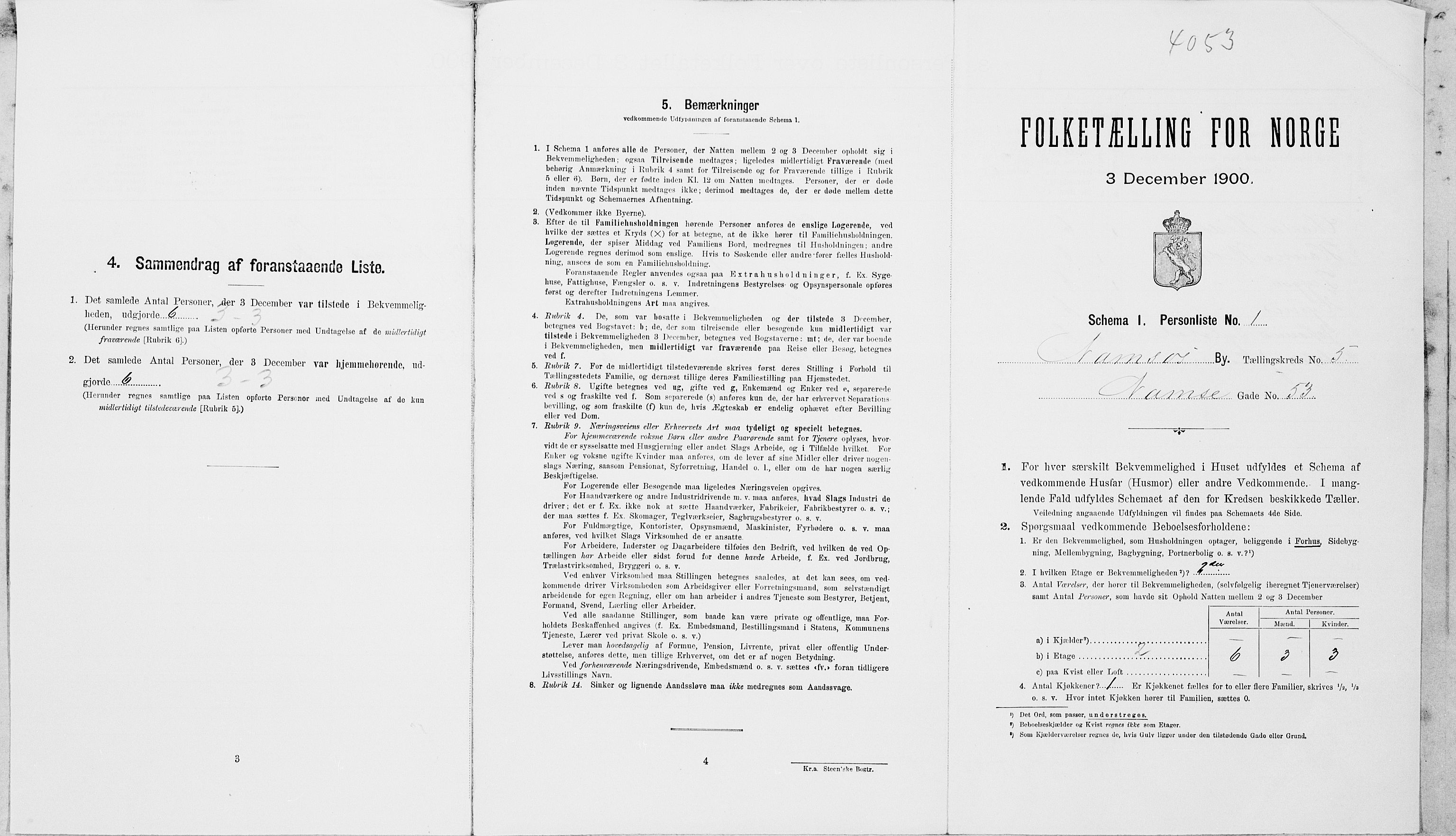 SAT, Folketelling 1900 for 1703 Namsos ladested, 1900, s. 1033