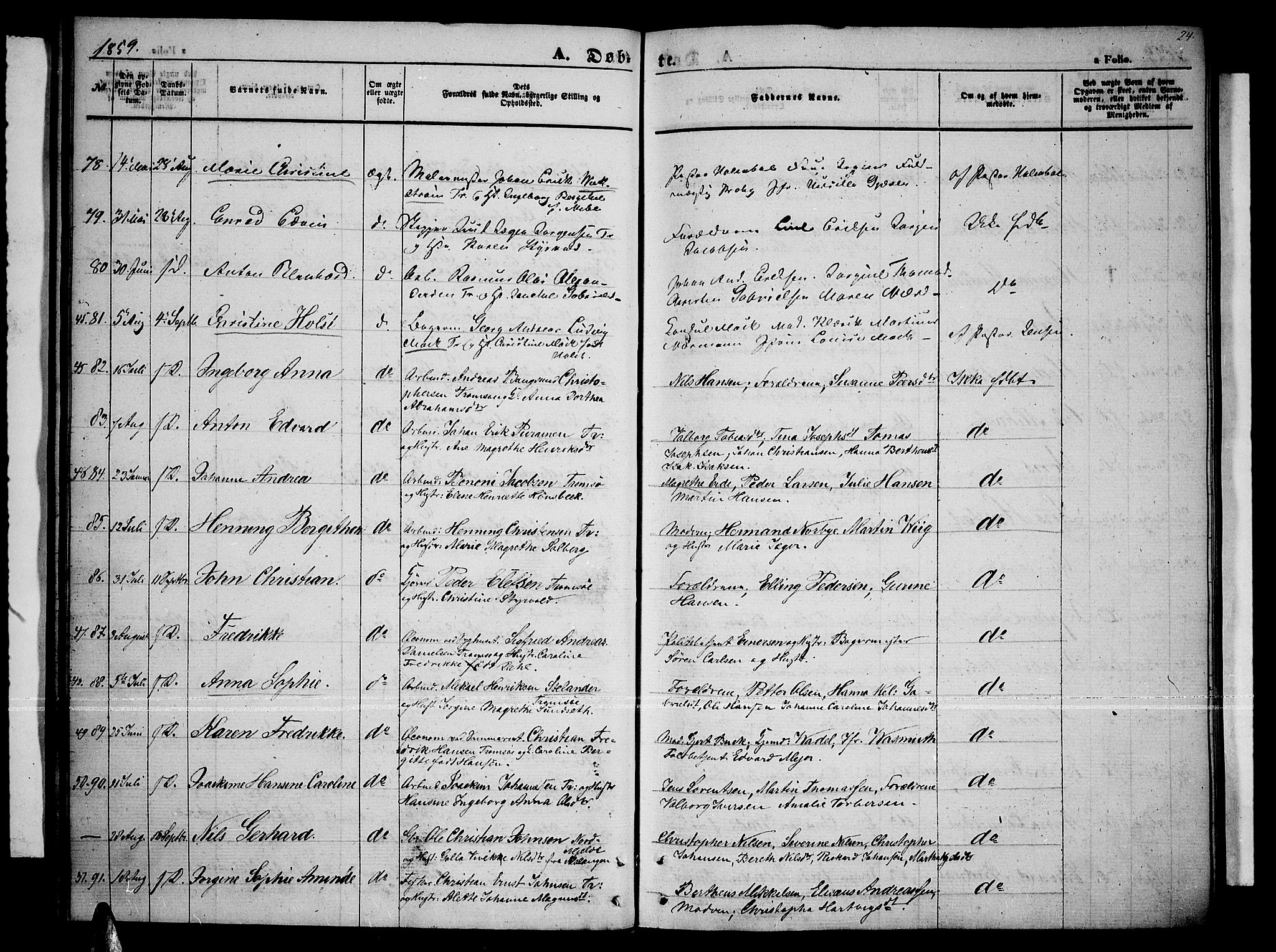 Tromsø sokneprestkontor/stiftsprosti/domprosti, AV/SATØ-S-1343/G/Gb/L0006klokker: Klokkerbok nr. 6, 1857-1866, s. 24