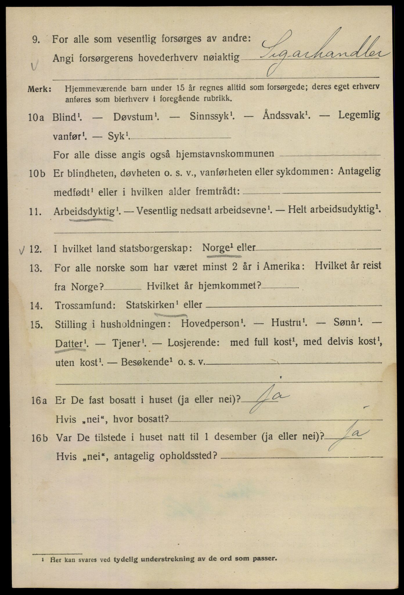 SAO, Folketelling 1920 for 0301 Kristiania kjøpstad, 1920, s. 400614