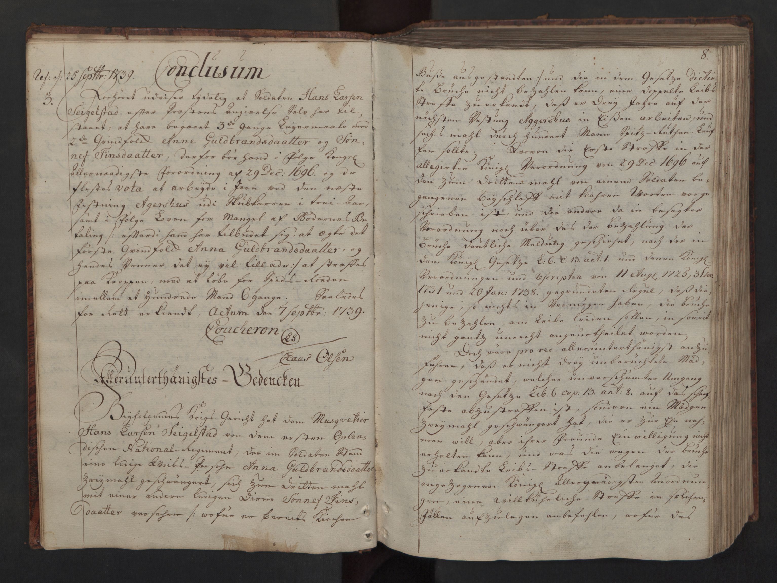 Forsvaret, Generalauditøren, AV/RA-RAFA-1772/F/Fg/Fga/L0010: Justitsprotokoller, 1739-1741, s. 7b-8a