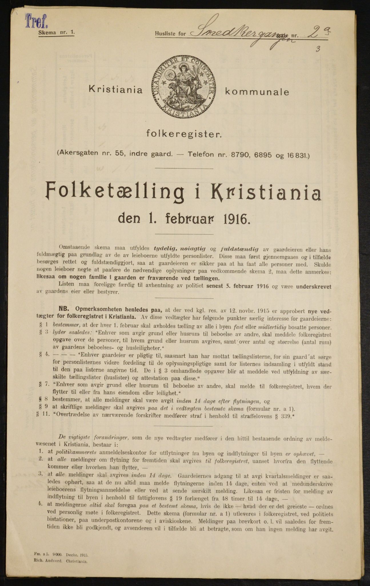 OBA, Kommunal folketelling 1.2.1916 for Kristiania, 1916, s. 100414