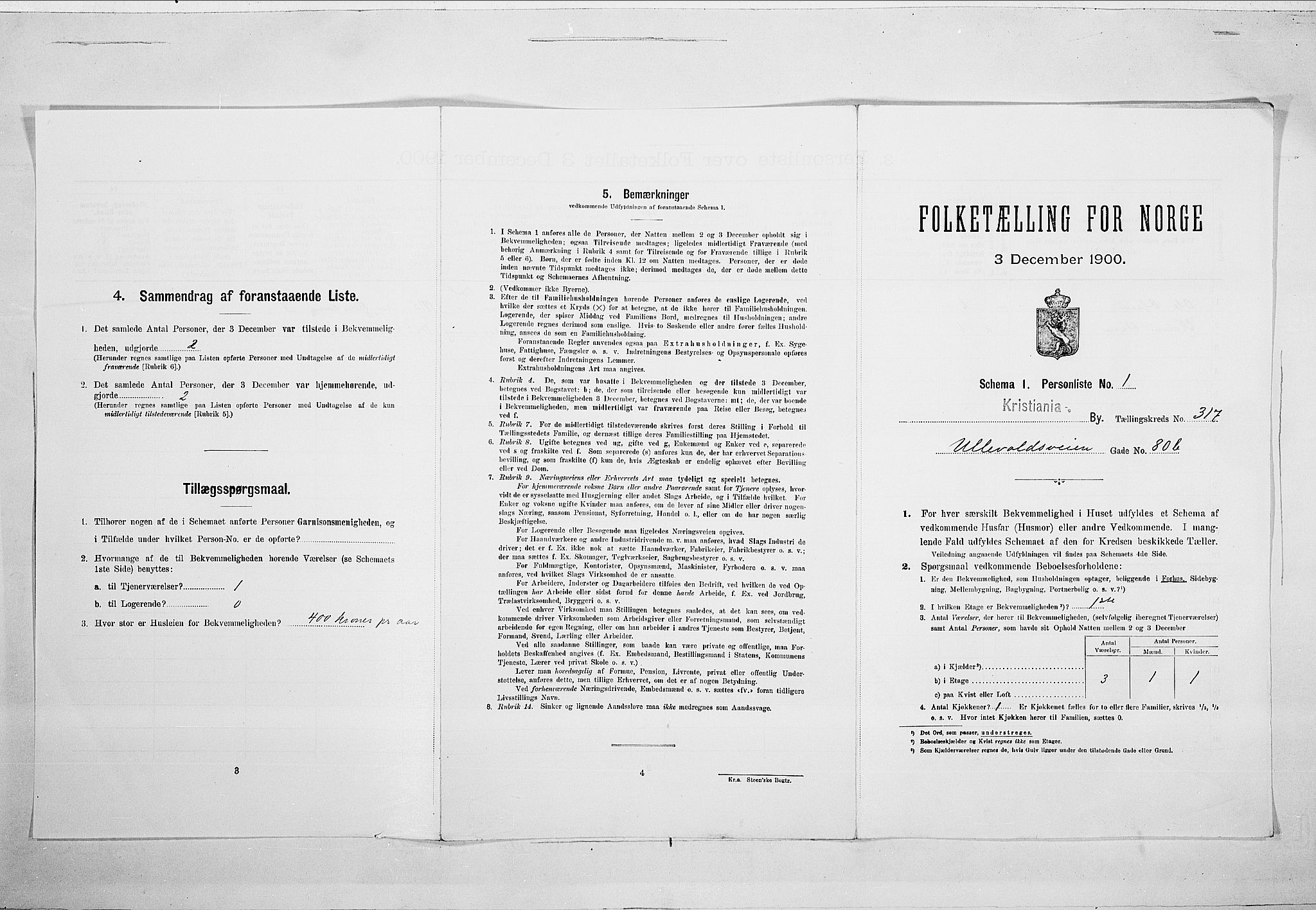 SAO, Folketelling 1900 for 0301 Kristiania kjøpstad, 1900, s. 107502