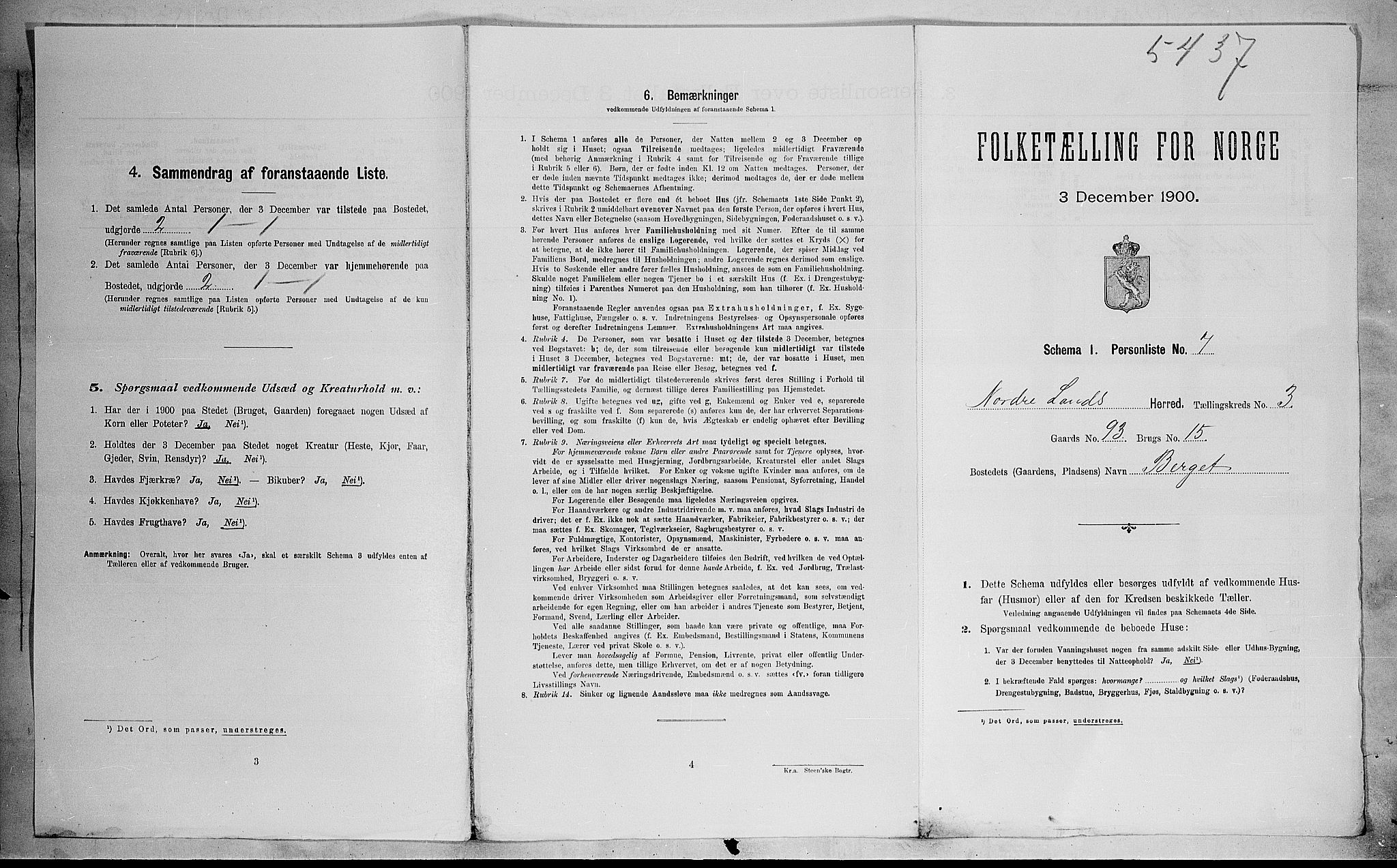 SAH, Folketelling 1900 for 0538 Nordre Land herred, 1900, s. 434