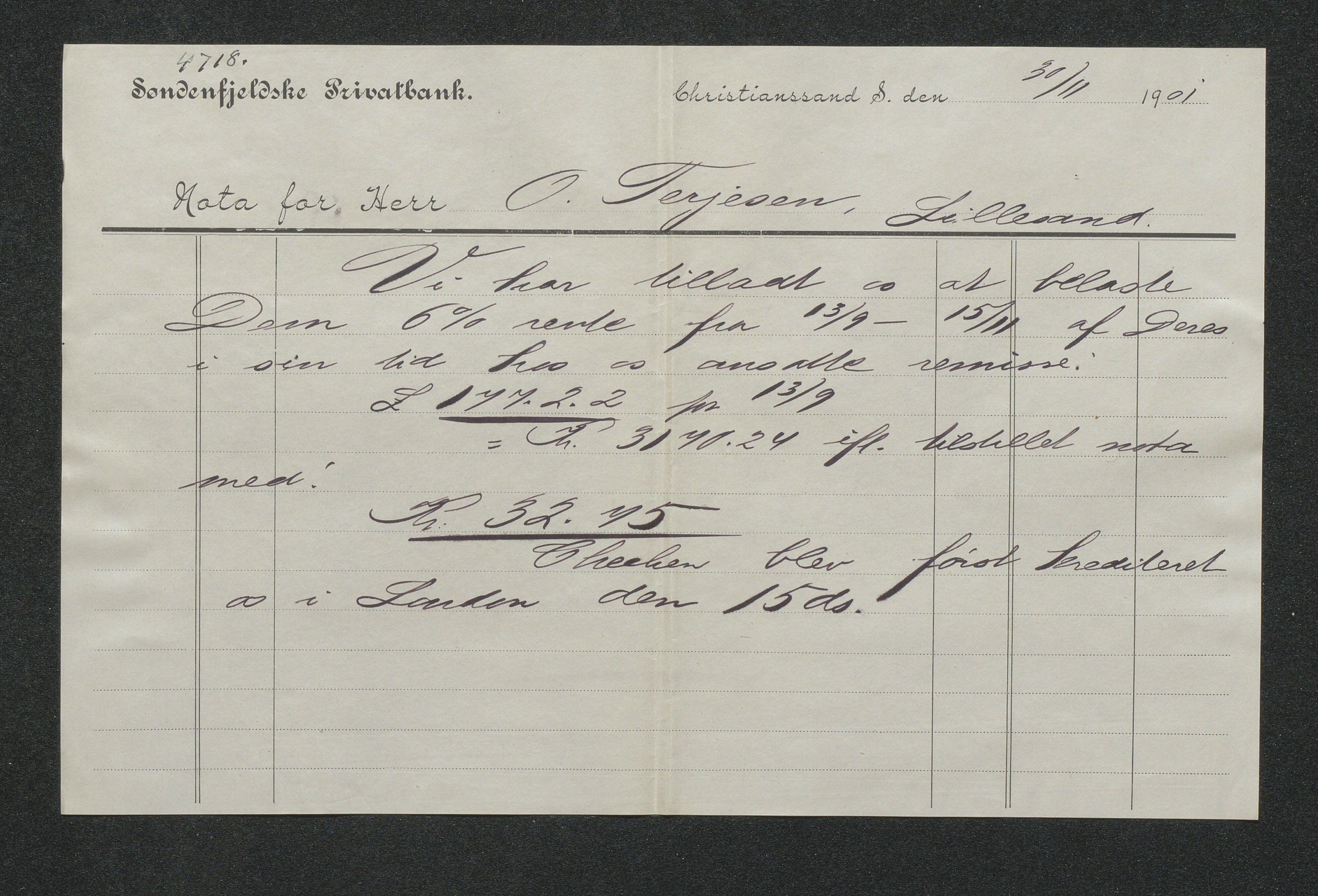O. Terjesens rederi, AAKS/PA-2525/R/R02/L0002: Regnskapsbilag, 1899-1904