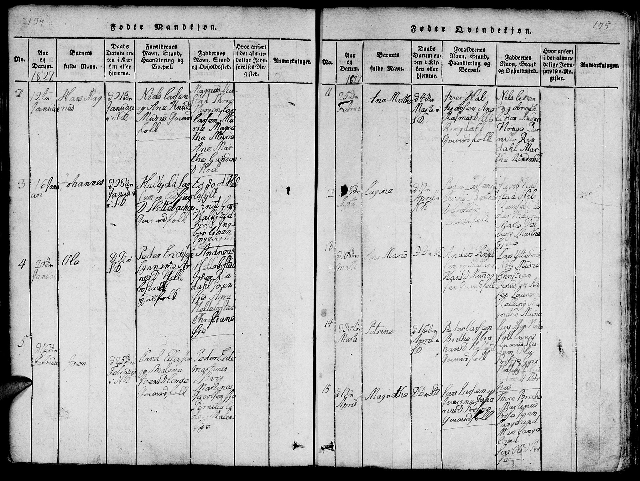 Ministerialprotokoller, klokkerbøker og fødselsregistre - Møre og Romsdal, AV/SAT-A-1454/519/L0260: Klokkerbok nr. 519C01, 1817-1829, s. 174-175