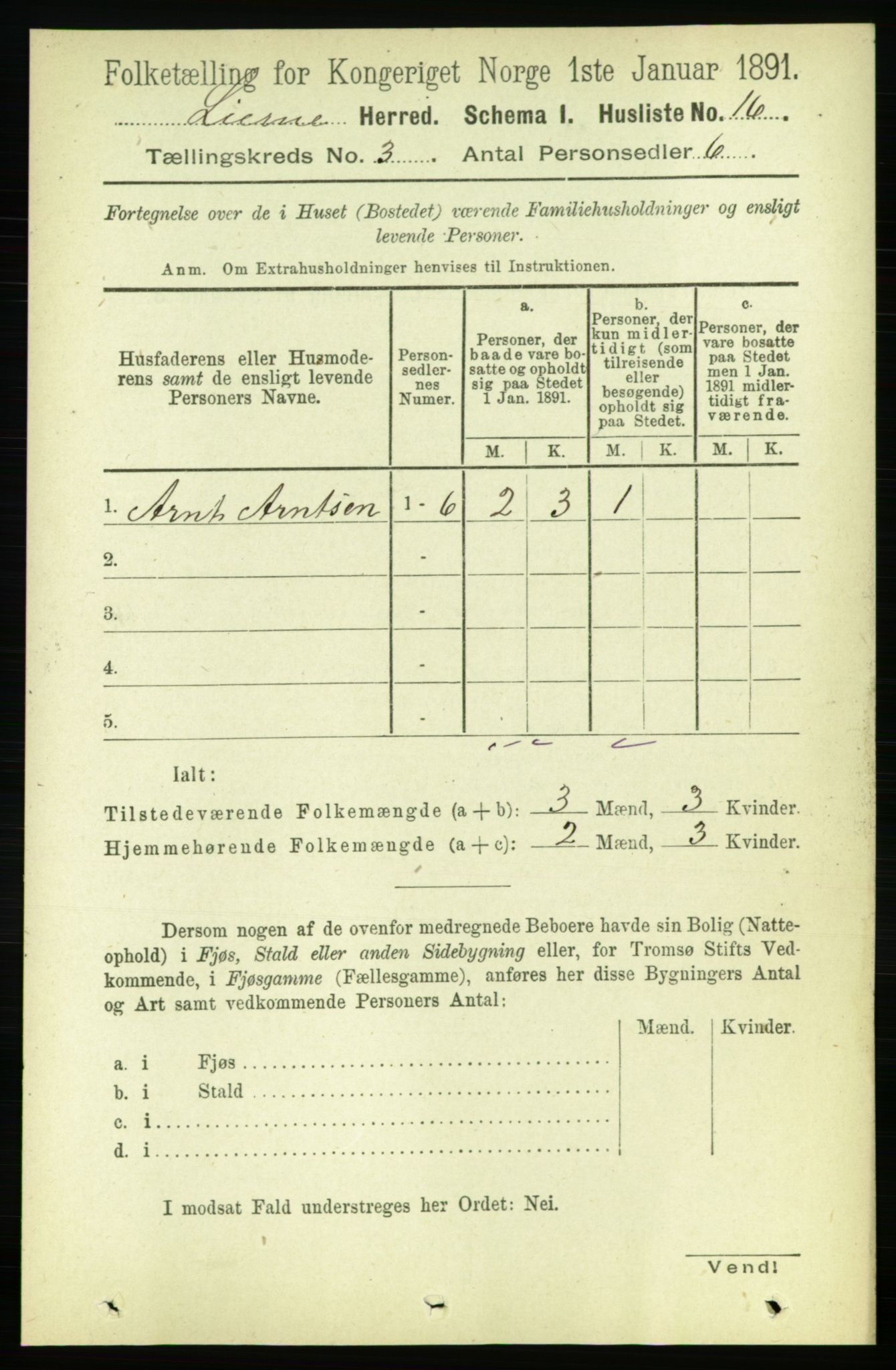 RA, Folketelling 1891 for 1737 Lierne herred, 1891, s. 779