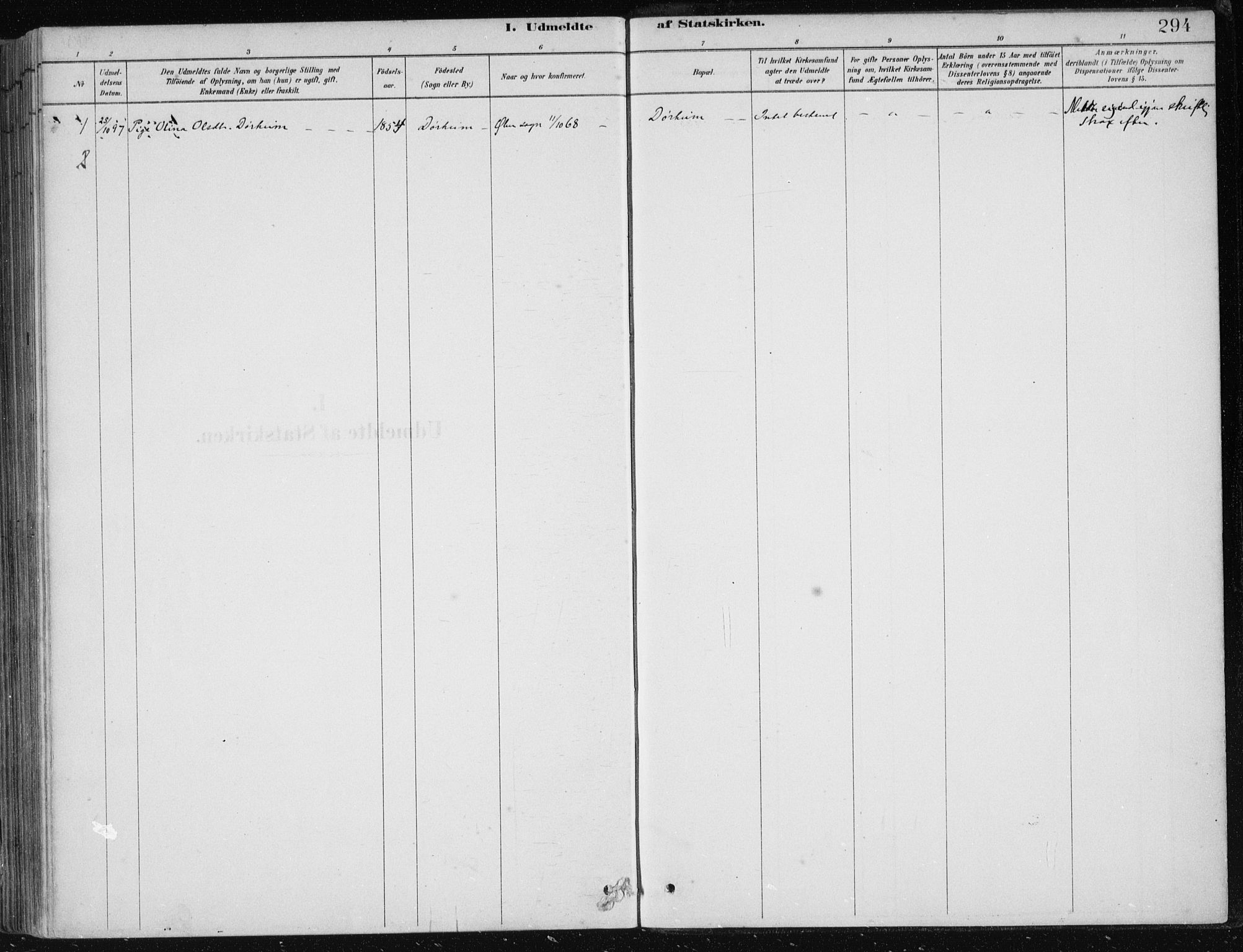 Fjelberg sokneprestembete, SAB/A-75201/H/Haa: Ministerialbok nr. D 1, 1879-1918, s. 294