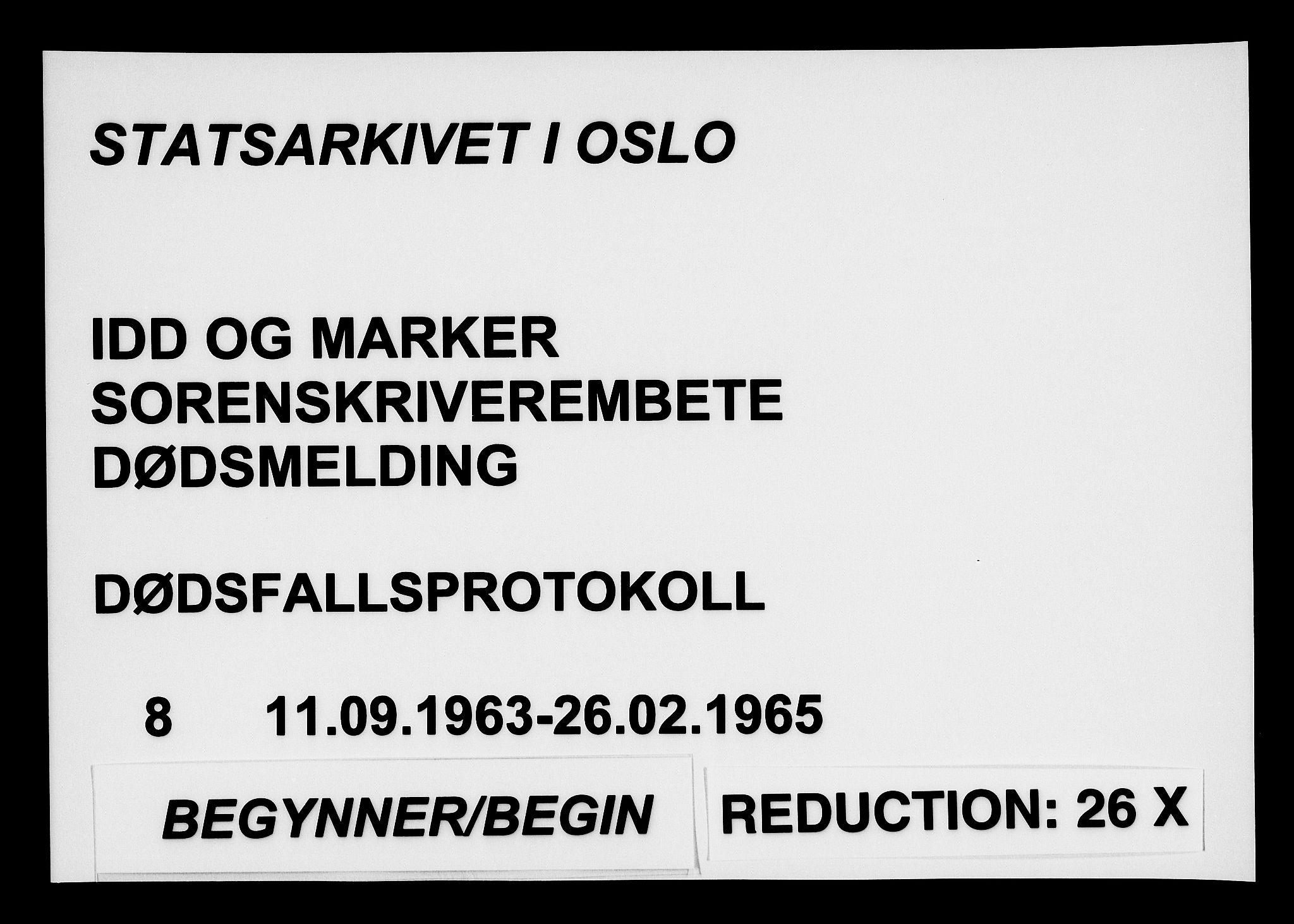 Idd og Marker sorenskriveri, SAO/A-10283/H/Ha/Haa/L0008: Dødsanmeldelsesprotokoll, 1963-1965