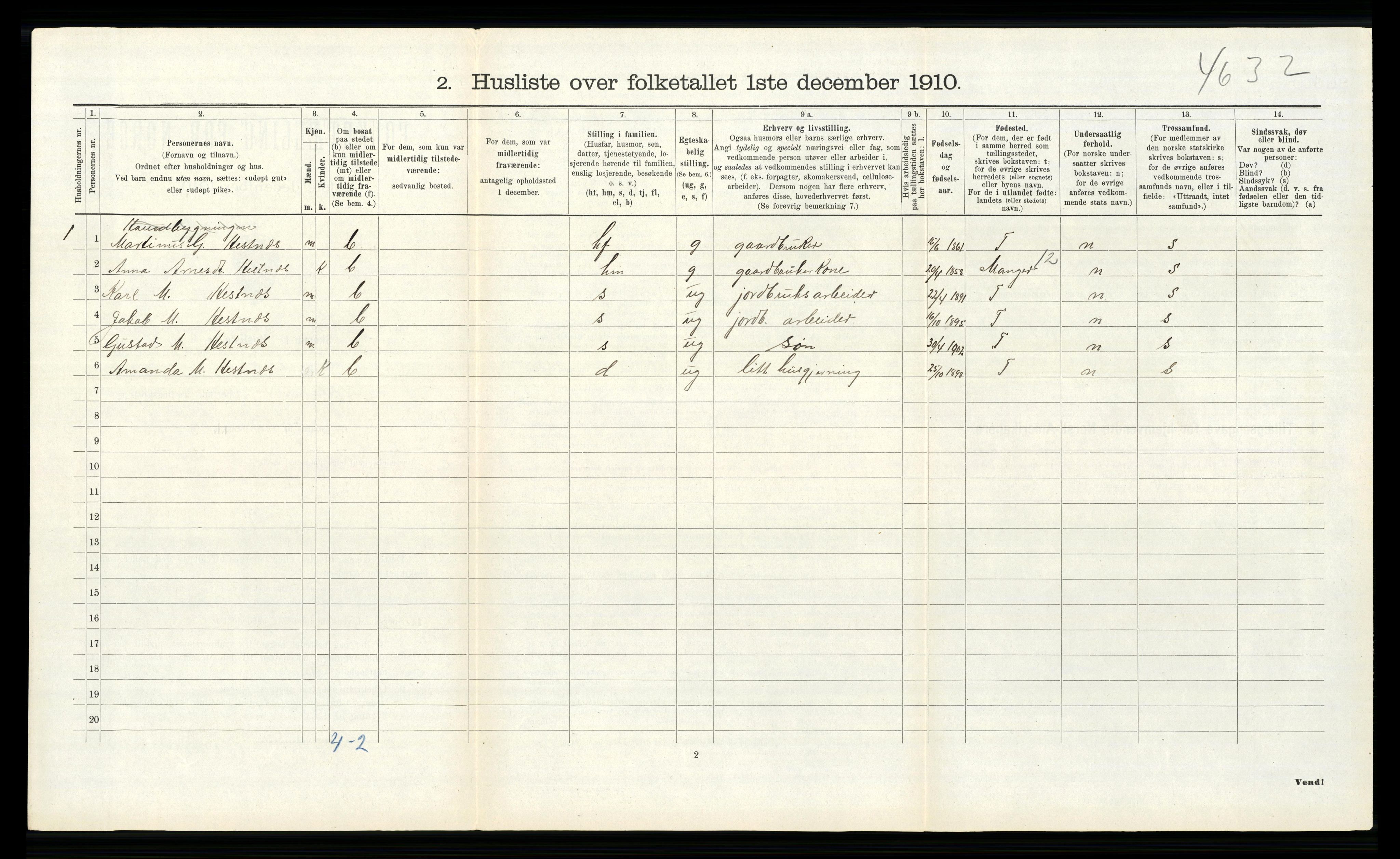 RA, Folketelling 1910 for 1257 Alversund herred, 1910, s. 485