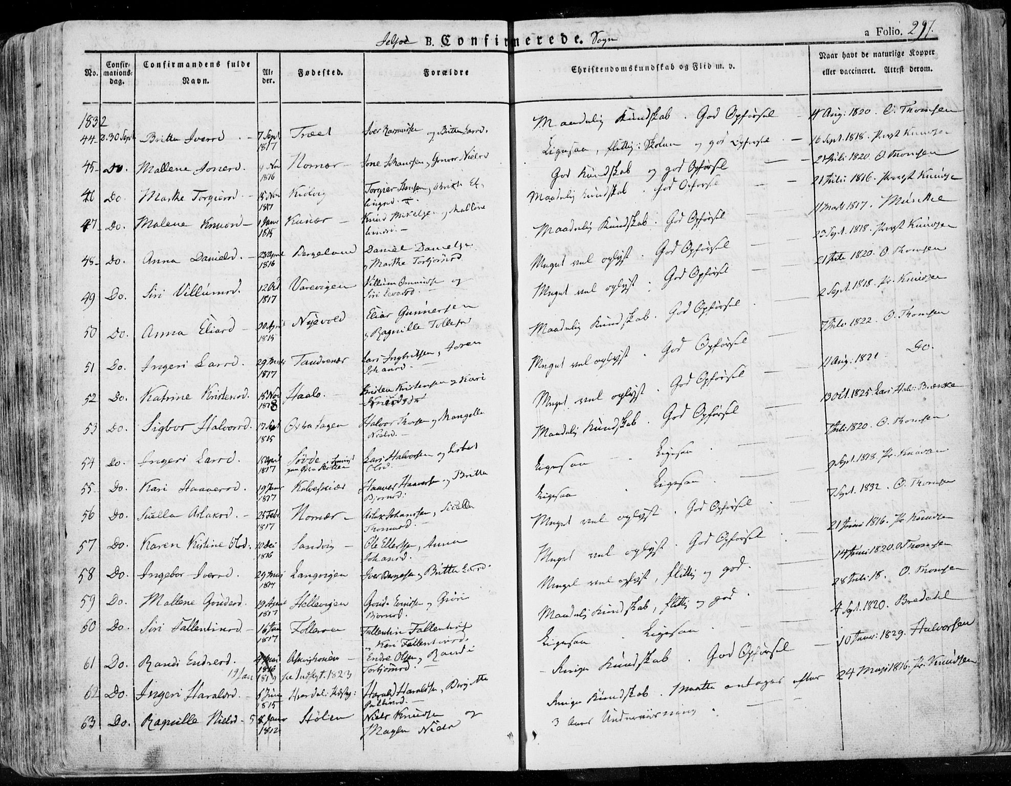 Jelsa sokneprestkontor, AV/SAST-A-101842/01/IV: Ministerialbok nr. A 6.1, 1828-1853, s. 297