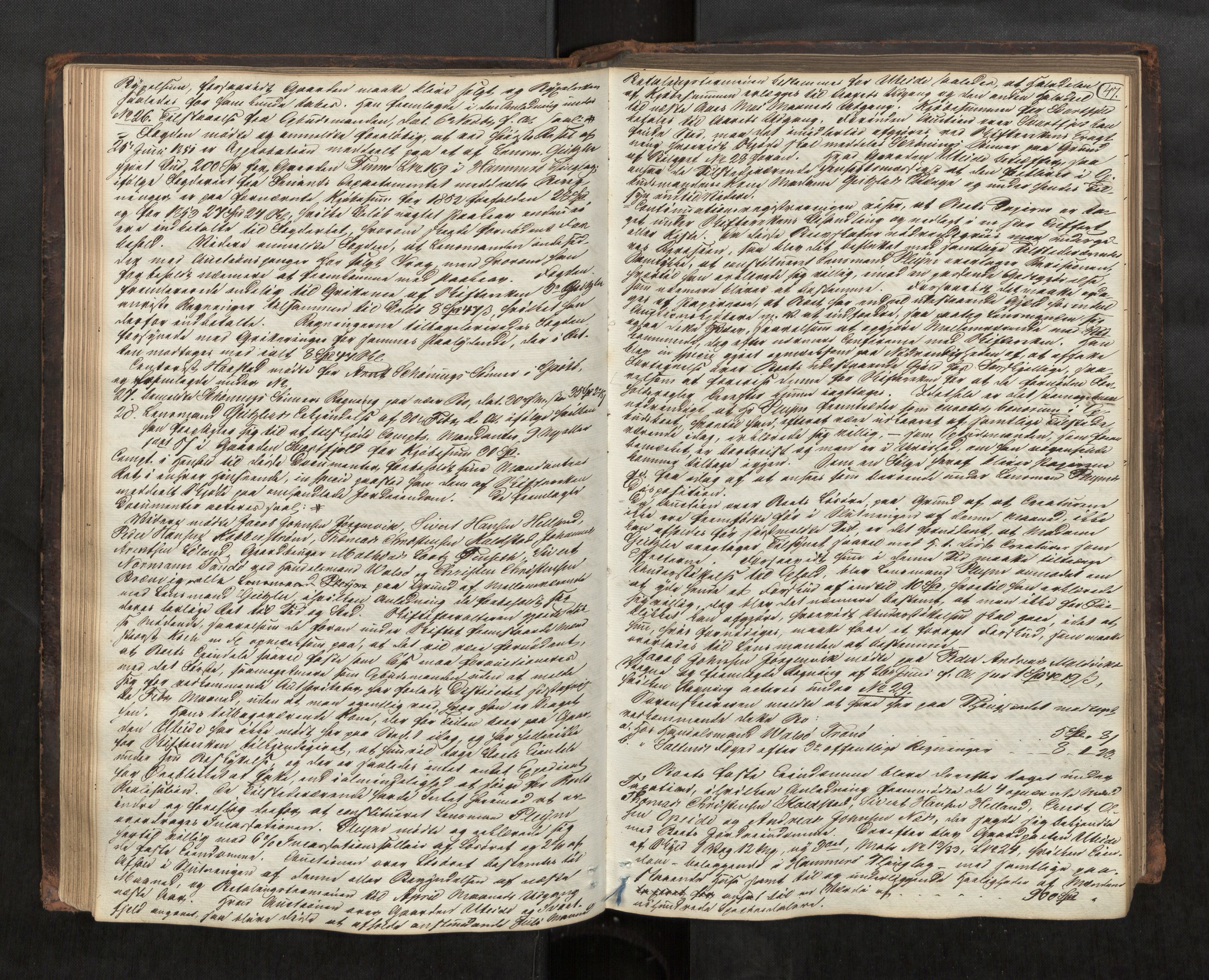 Salten sorenskriveri, AV/SAT-A-4578/1/3/3B/L0005: Skiftebehandlingsprotokoll, 1851-1857, s. 47