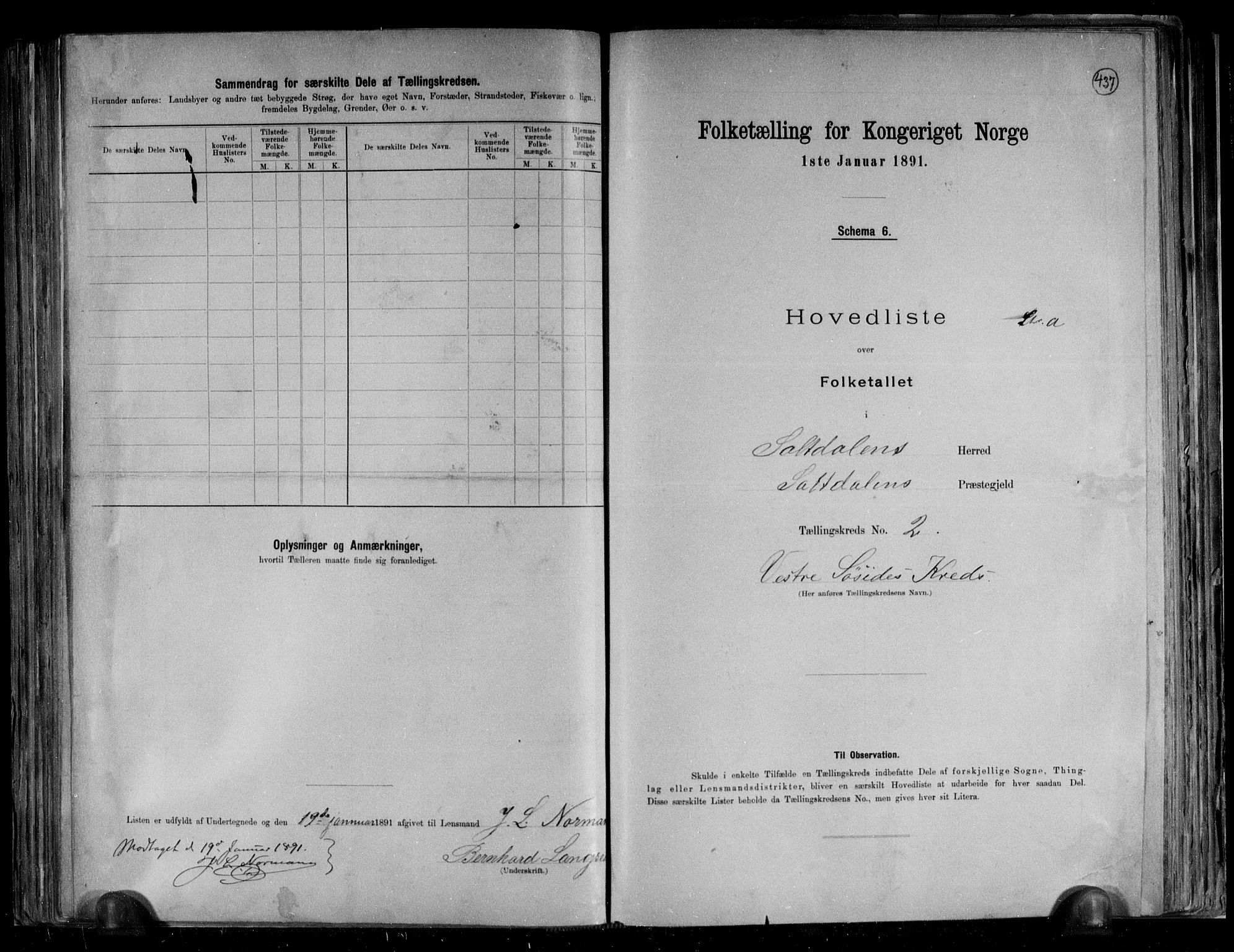 RA, Folketelling 1891 for 1840 Saltdal herred, 1891, s. 7