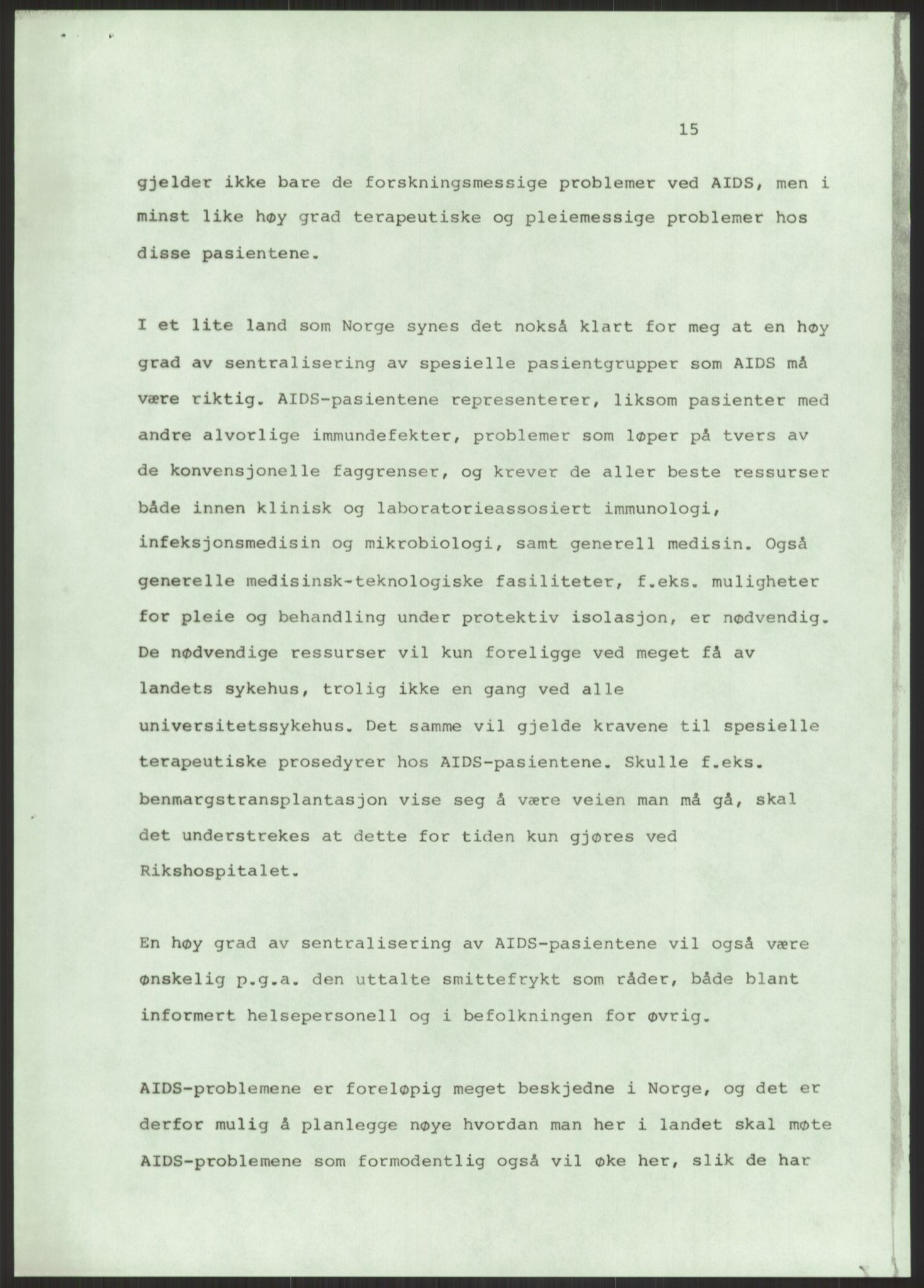 Sosialdepartementet, Helsedirektoratet, Hygienekontoret, H5, AV/RA-S-1287/2/D/Dc/L0151/0001: -- / Aids, 1983, s. 67