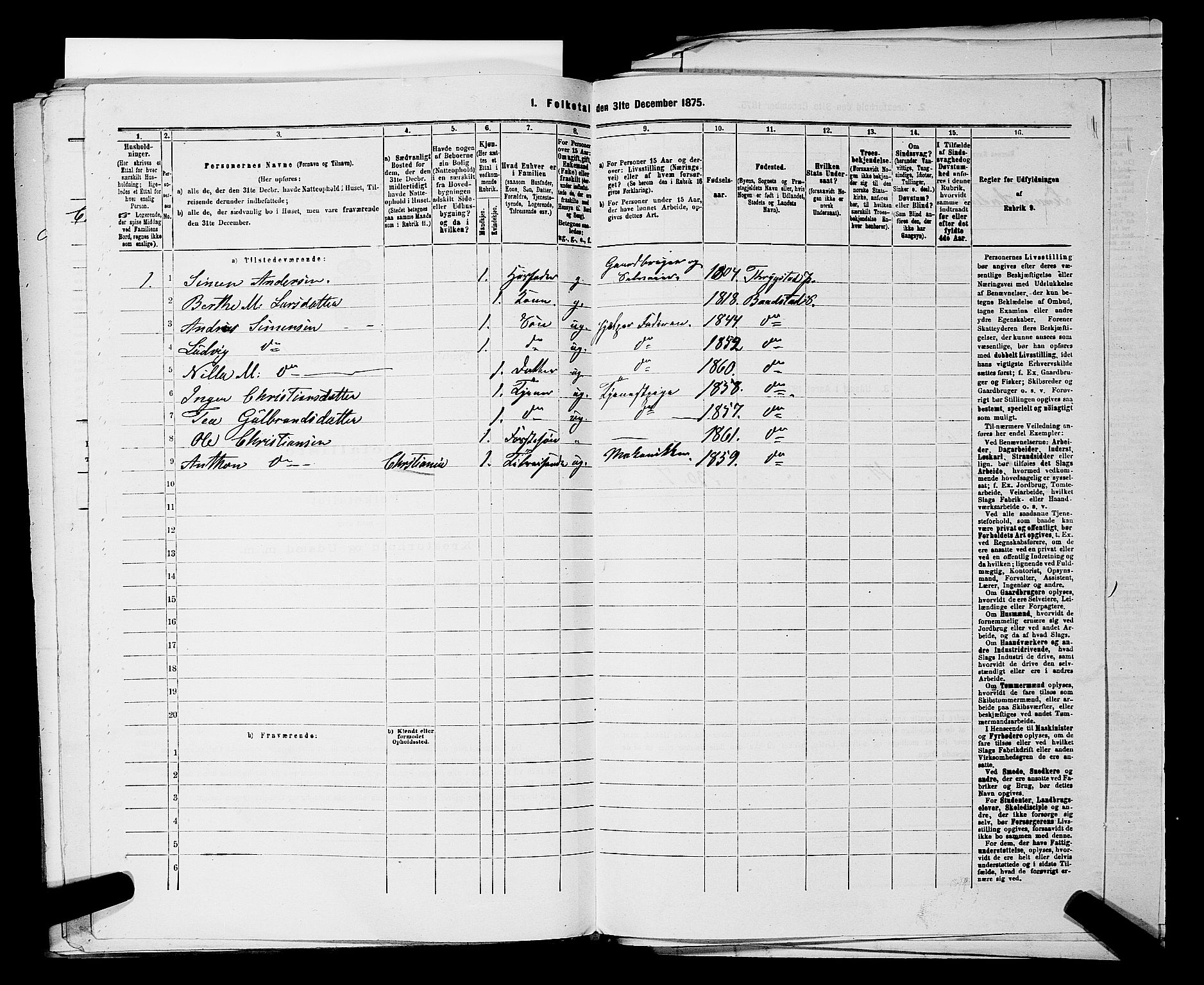 RA, Folketelling 1875 for 0122P Trøgstad prestegjeld, 1875, s. 1311