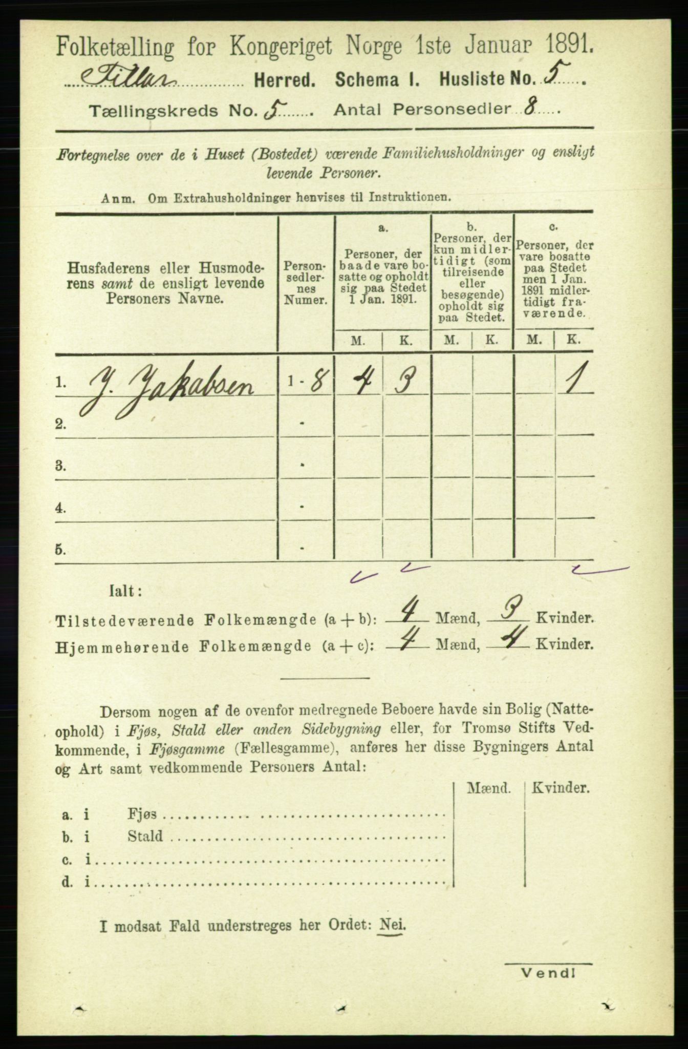 RA, Folketelling 1891 for 1616 Fillan herred, 1891, s. 960