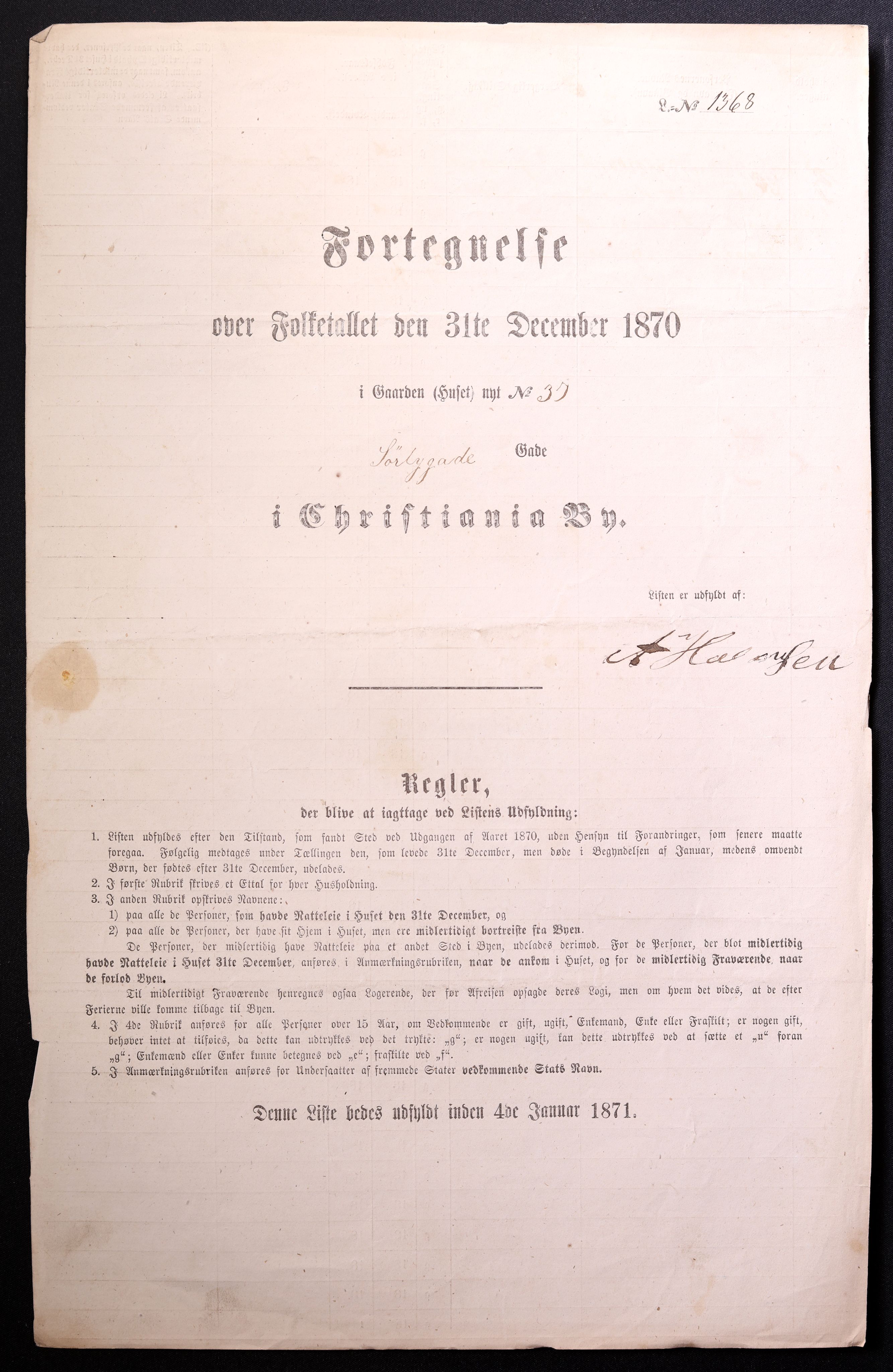 RA, Folketelling 1870 for 0301 Kristiania kjøpstad, 1870, s. 4155