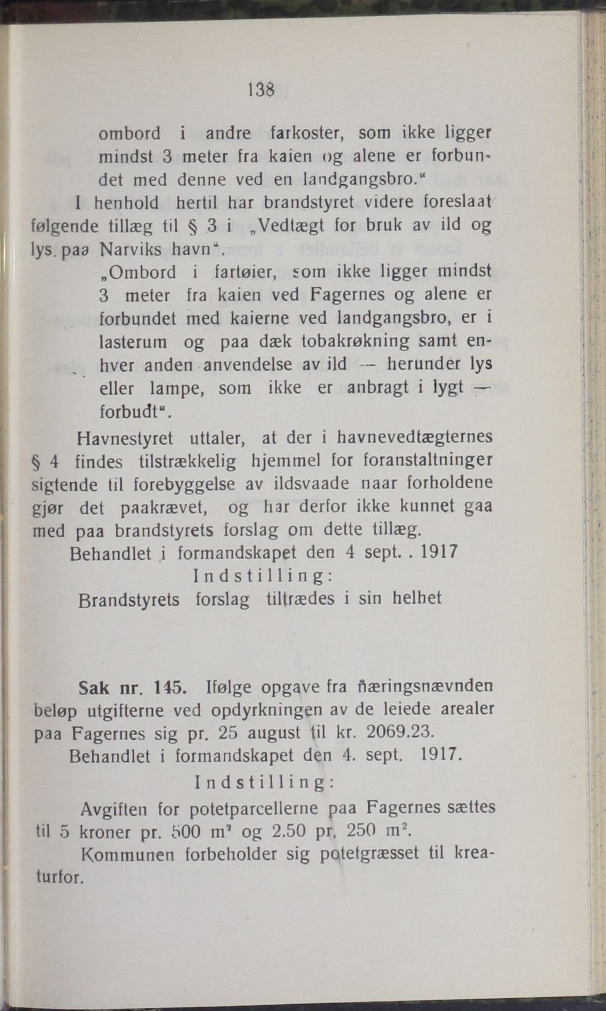 Narvik kommune. Formannskap , AIN/K-18050.150/A/Ab/L0007: Møtebok, 1917