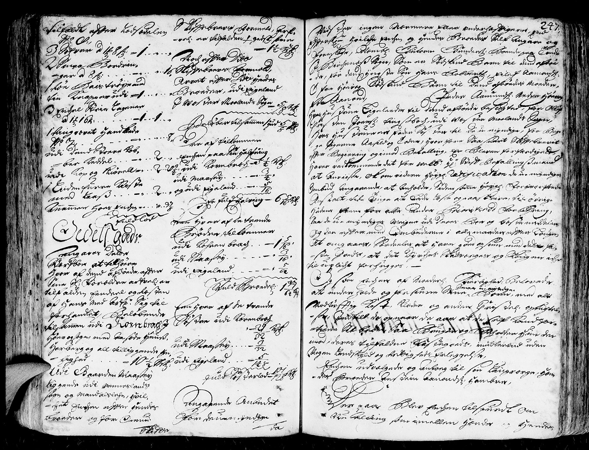 Nedenes sorenskriveri før 1824, SAK/1221-0007/H/Hc/L0002: Skifteprotokoll med register nr 2, 1698-1701, s. 246b-247a