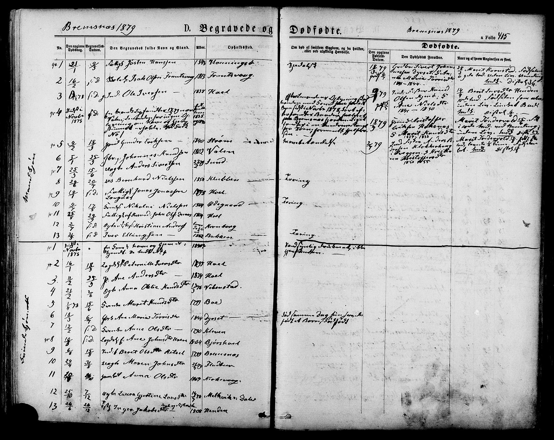 Ministerialprotokoller, klokkerbøker og fødselsregistre - Møre og Romsdal, SAT/A-1454/568/L0806: Ministerialbok nr. 568A12 /3, 1878-1884, s. 415