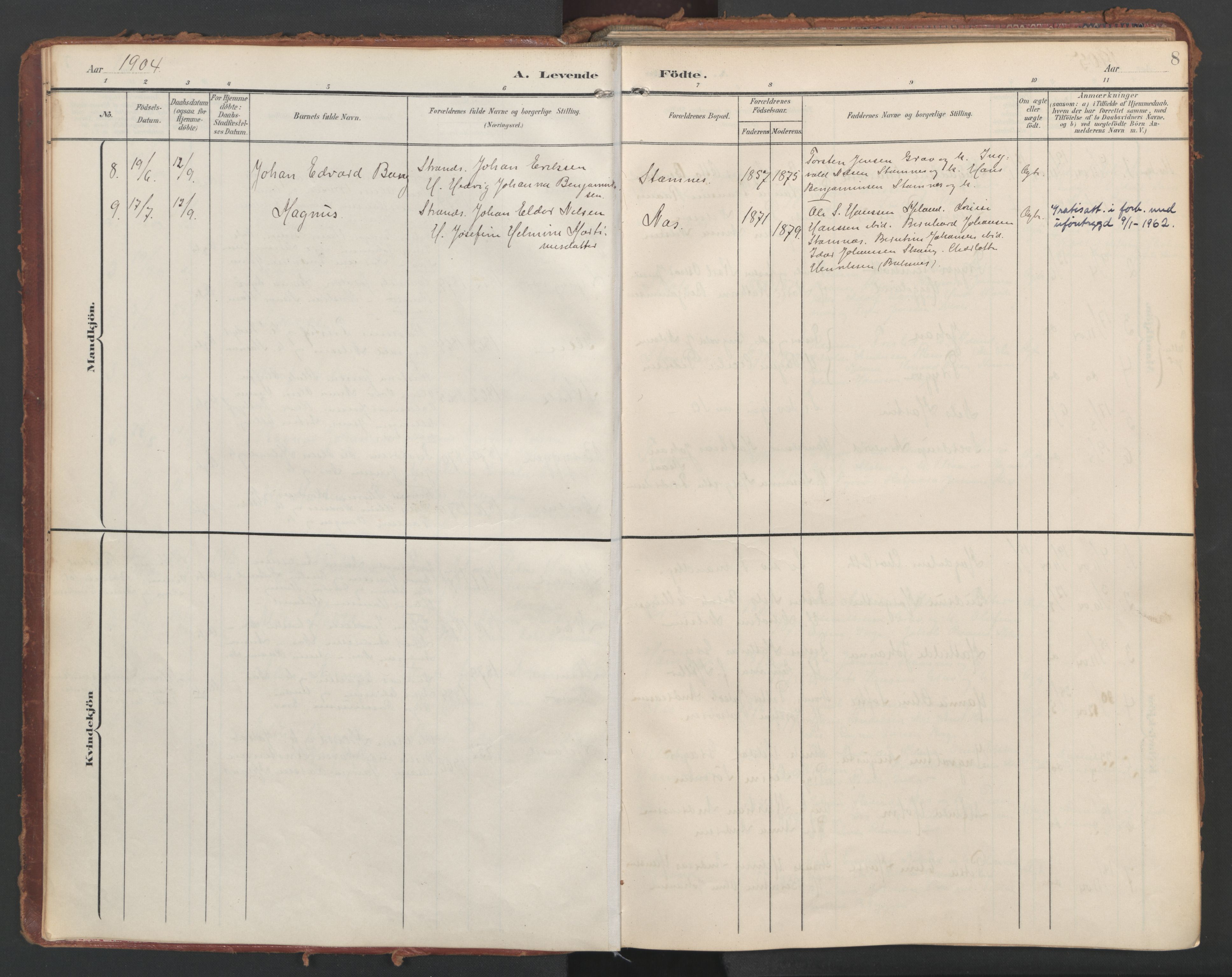 Ministerialprotokoller, klokkerbøker og fødselsregistre - Nordland, AV/SAT-A-1459/808/L0129: Ministerialbok nr. 808A02, 1903-1931, s. 8