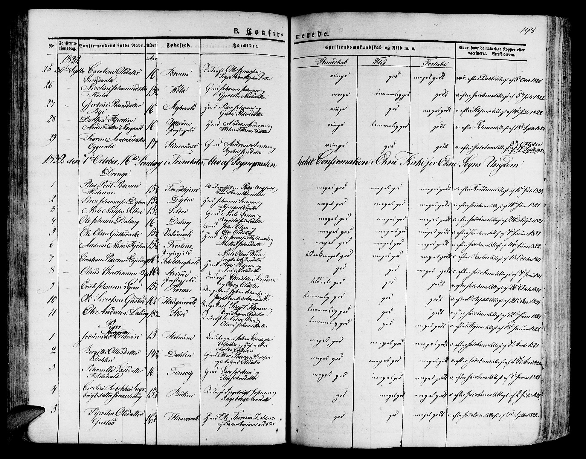 Ministerialprotokoller, klokkerbøker og fødselsregistre - Nord-Trøndelag, SAT/A-1458/717/L0152: Ministerialbok nr. 717A05 /1, 1825-1836, s. 198