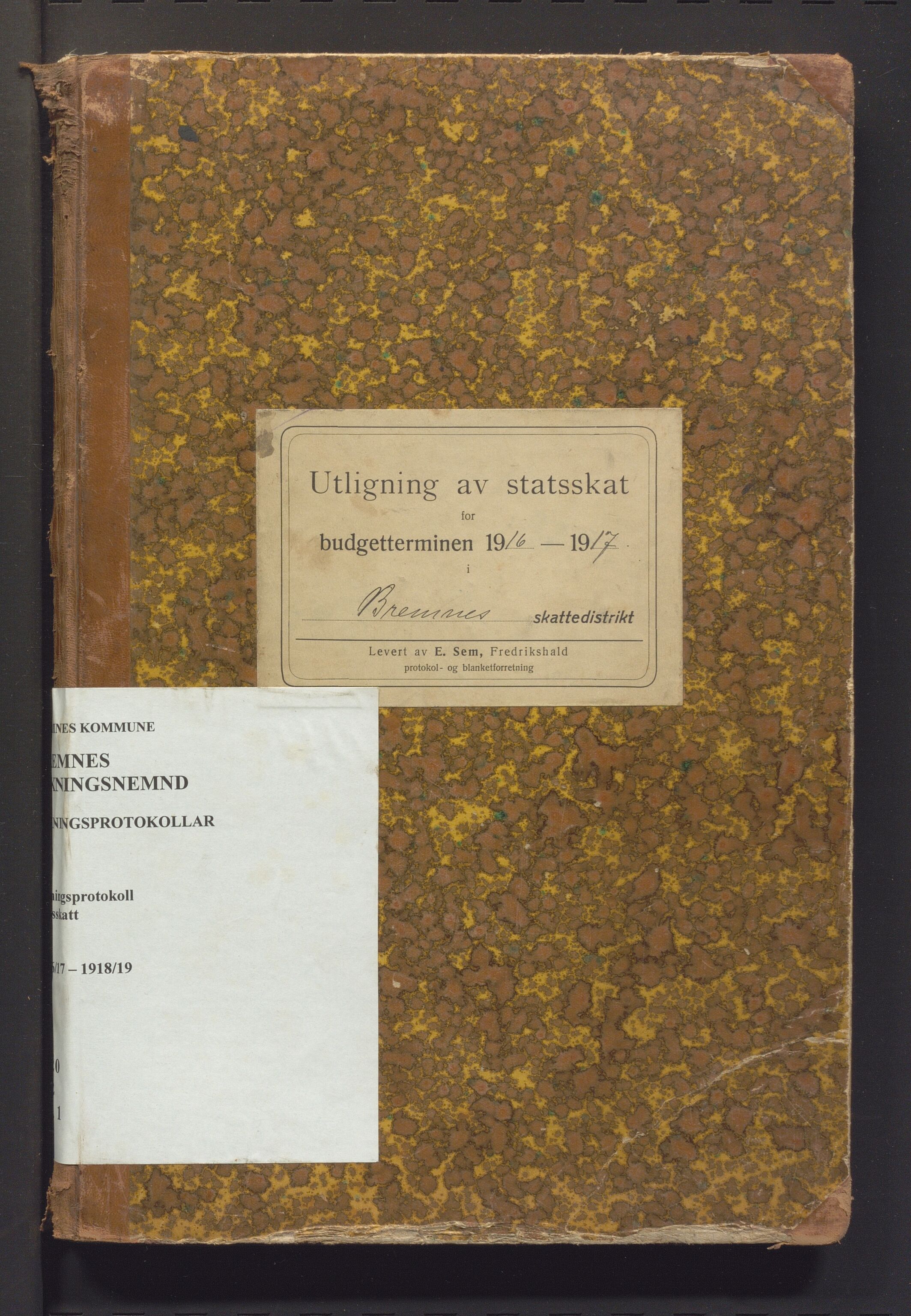 Bremnes kommune. Likningsnemnda, IKAH/1220-142/F/Fb/L0001: Likningsprotokoll, statsskatt, 1916-1919