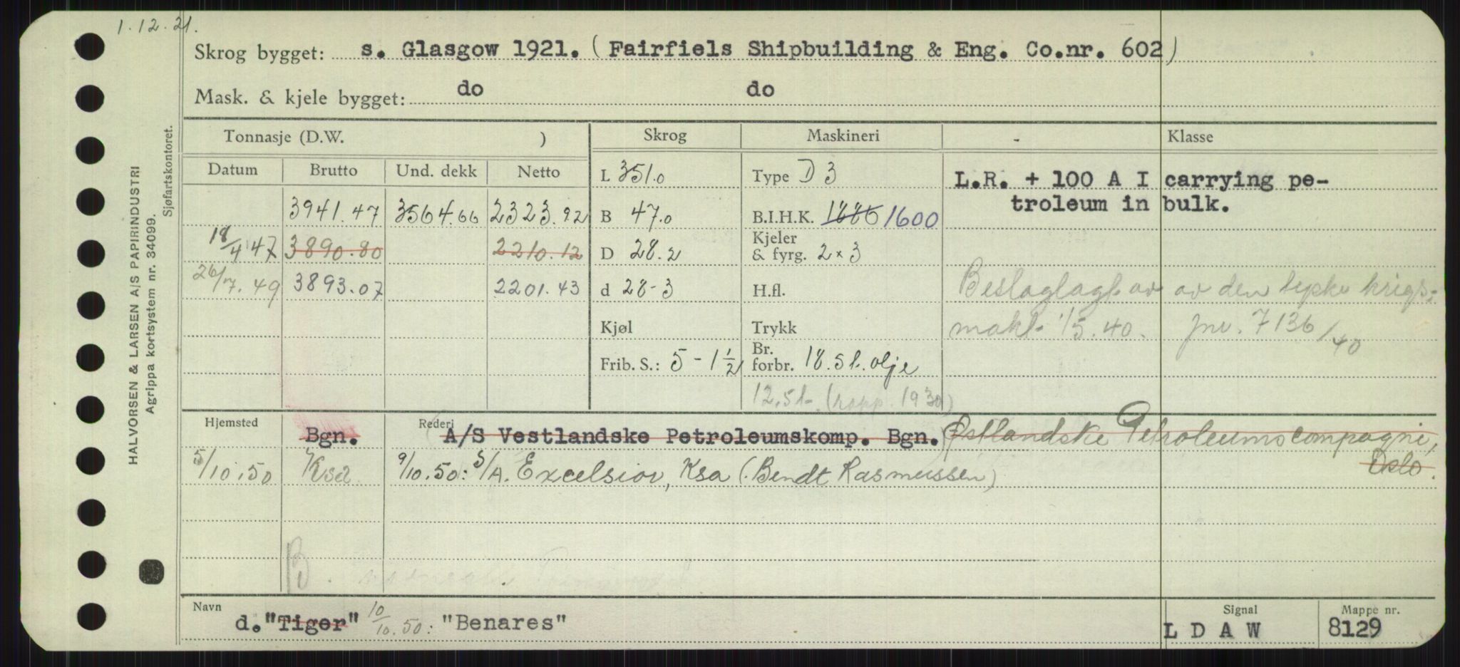 Sjøfartsdirektoratet med forløpere, Skipsmålingen, RA/S-1627/H/Hb/L0001: Fartøy, A-D, s. 205