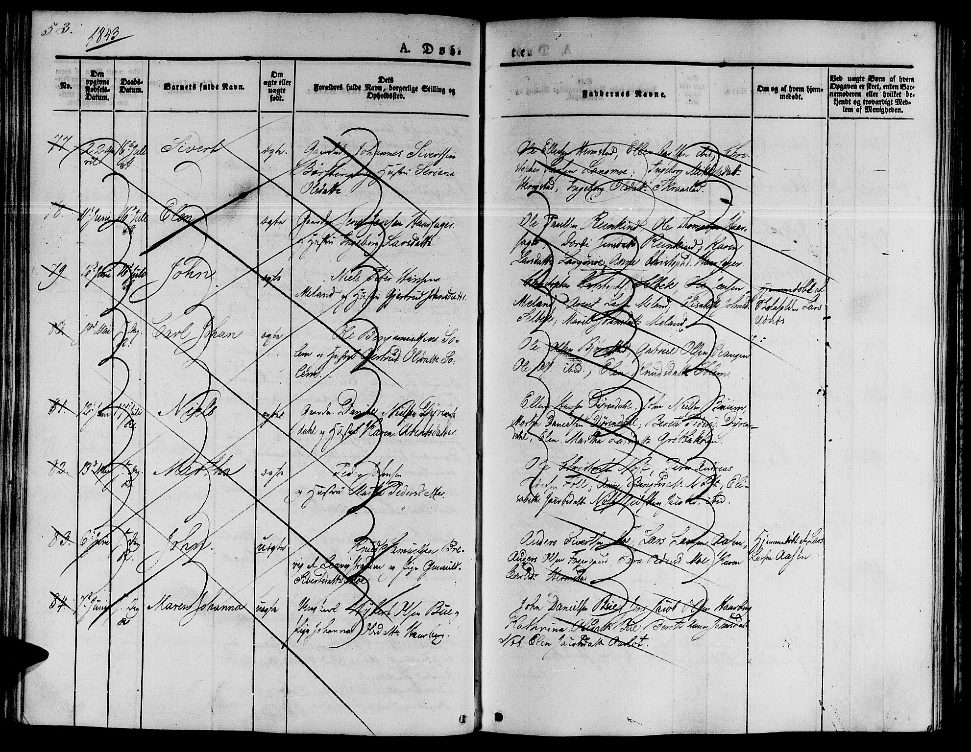 Ministerialprotokoller, klokkerbøker og fødselsregistre - Sør-Trøndelag, SAT/A-1456/646/L0610: Ministerialbok nr. 646A08, 1837-1847, s. 53