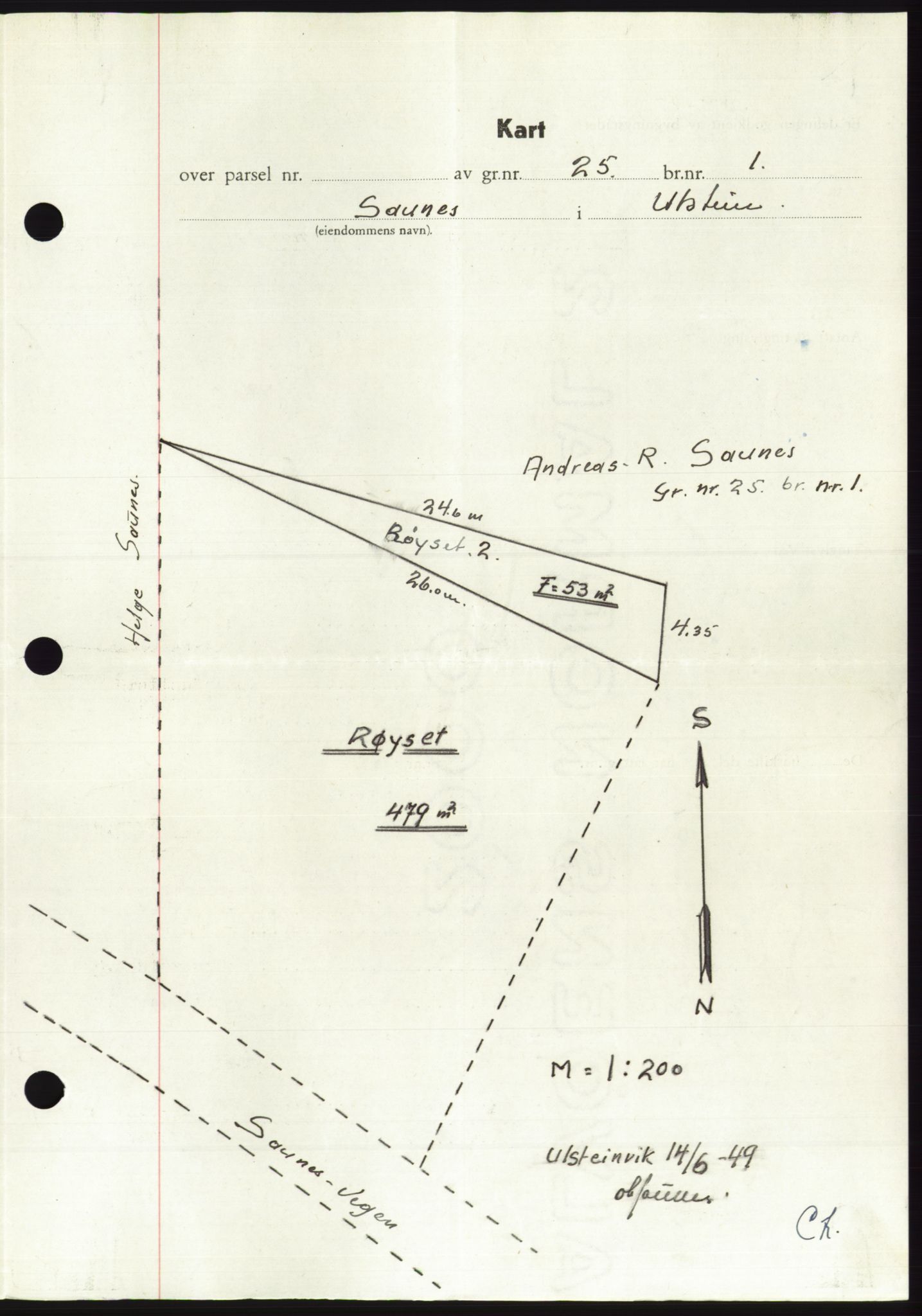 Søre Sunnmøre sorenskriveri, AV/SAT-A-4122/1/2/2C/L0084: Pantebok nr. 10A, 1949-1949, Dagboknr: 1057/1949