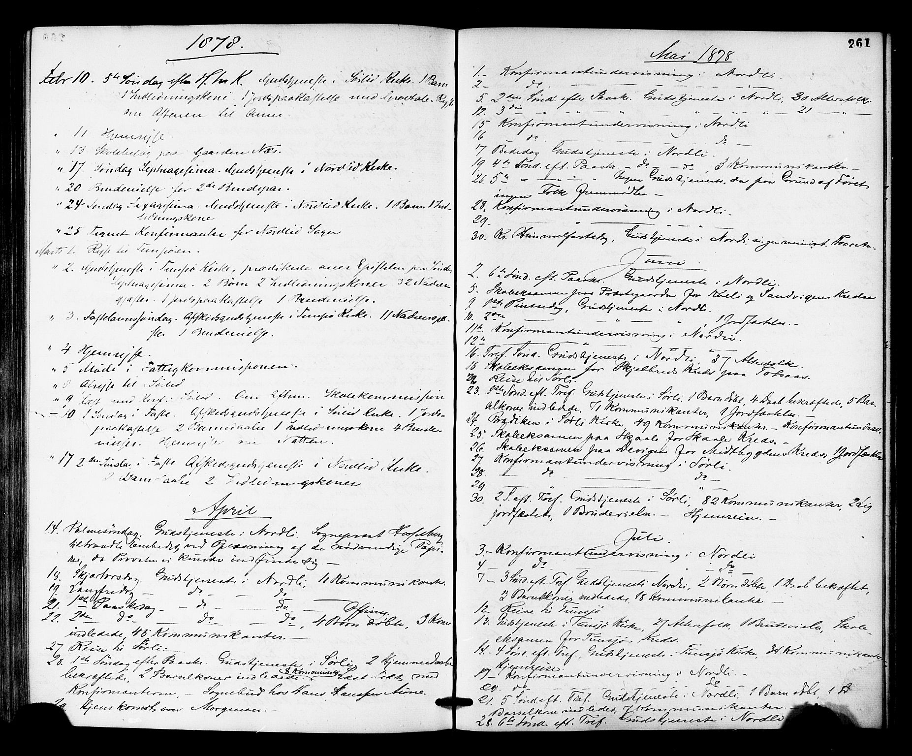 Ministerialprotokoller, klokkerbøker og fødselsregistre - Nord-Trøndelag, AV/SAT-A-1458/755/L0493: Ministerialbok nr. 755A02, 1865-1881, s. 261