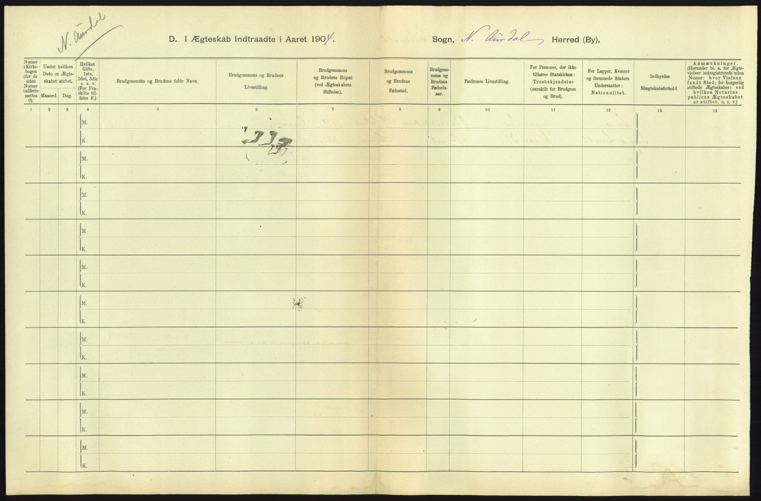 Statistisk sentralbyrå, Sosiodemografiske emner, Befolkning, AV/RA-S-2228/D/Df/Dfa/Dfab/L0006: Kristians amt: Fødte, gifte, døde, 1904, s. 709