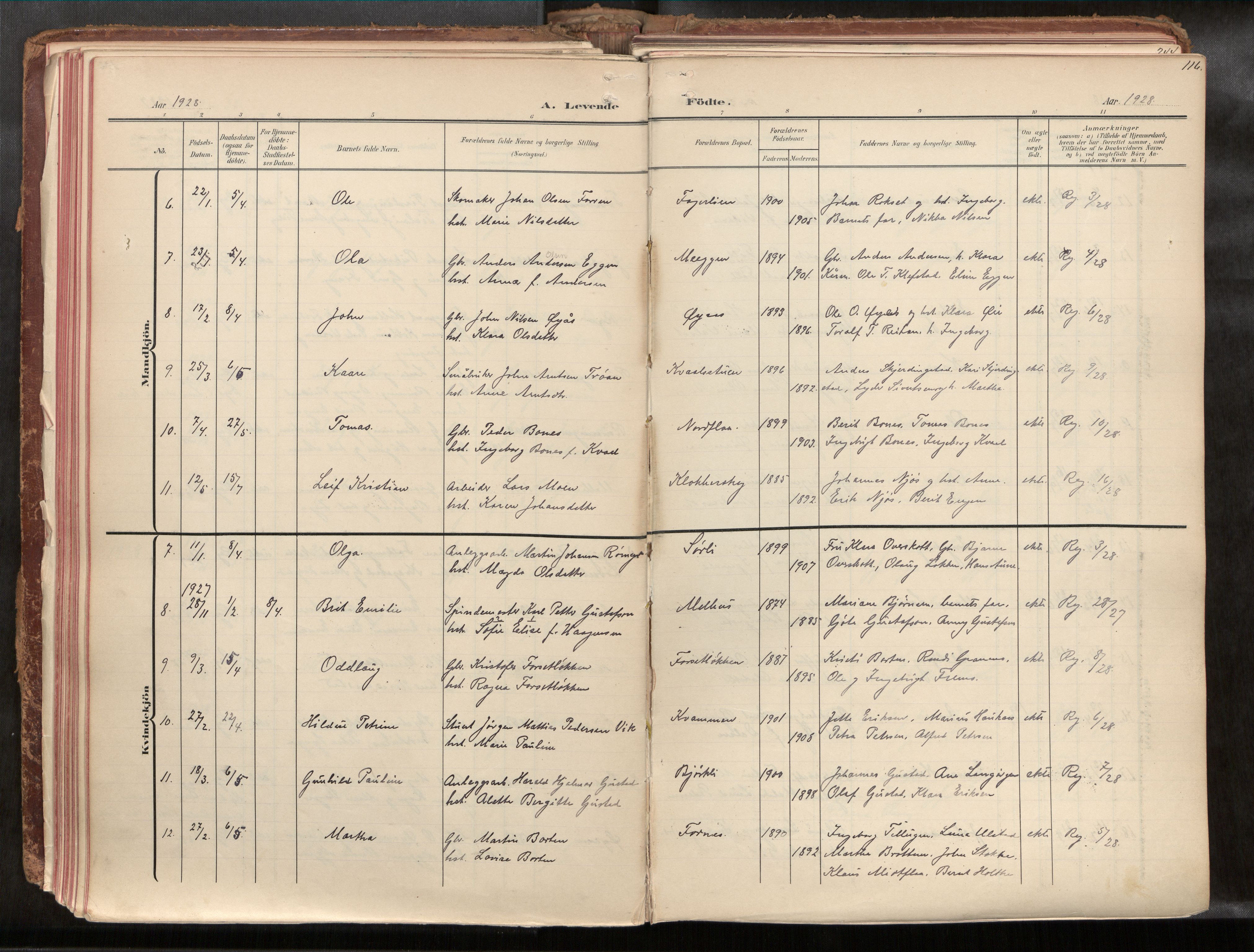 Ministerialprotokoller, klokkerbøker og fødselsregistre - Sør-Trøndelag, AV/SAT-A-1456/691/L1085b: Ministerialbok nr. 691A18, 1908-1930, s. 116