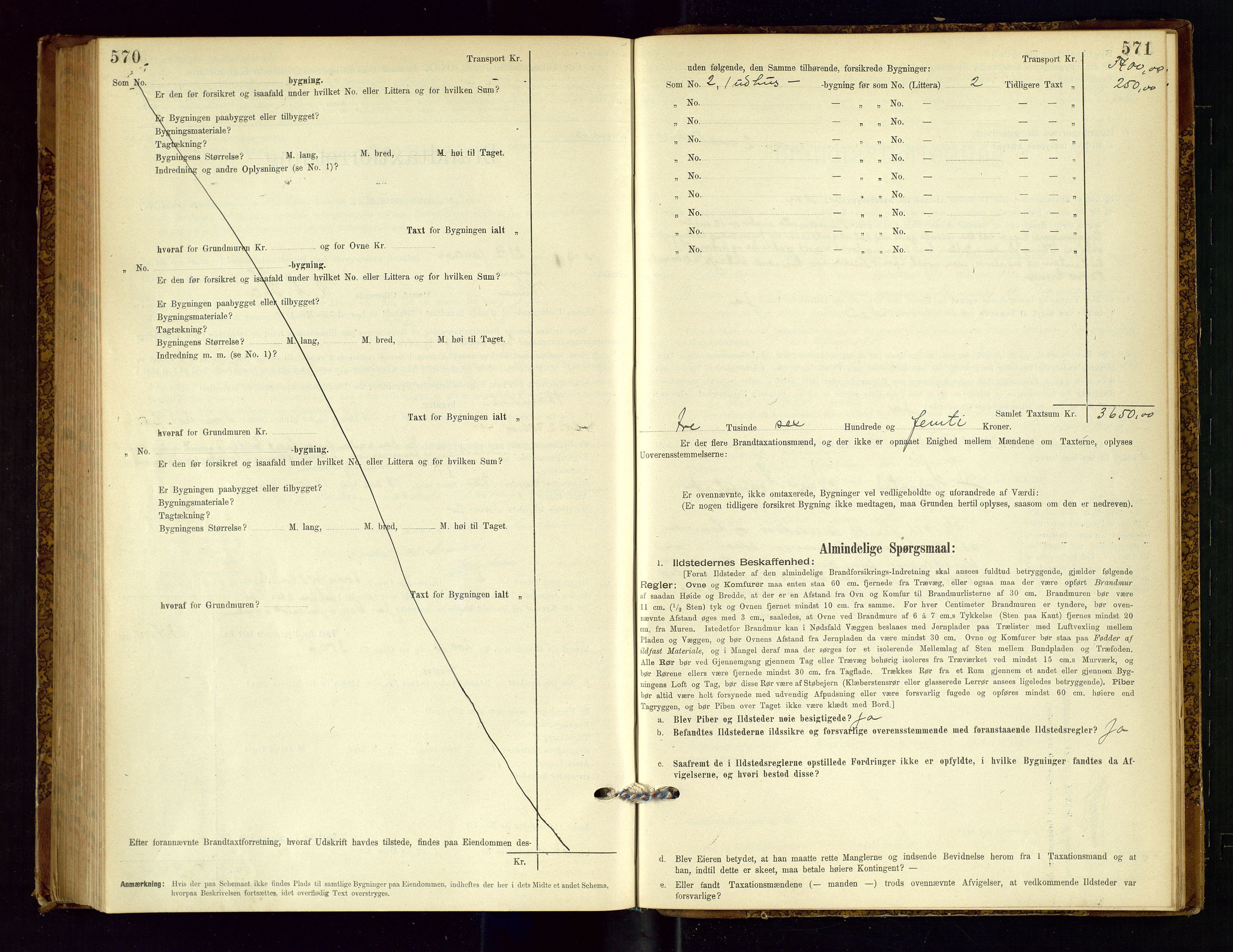 Time lensmannskontor, SAST/A-100420/Gob/L0001: Branntakstprotokoll, 1896-1914, s. 570-571