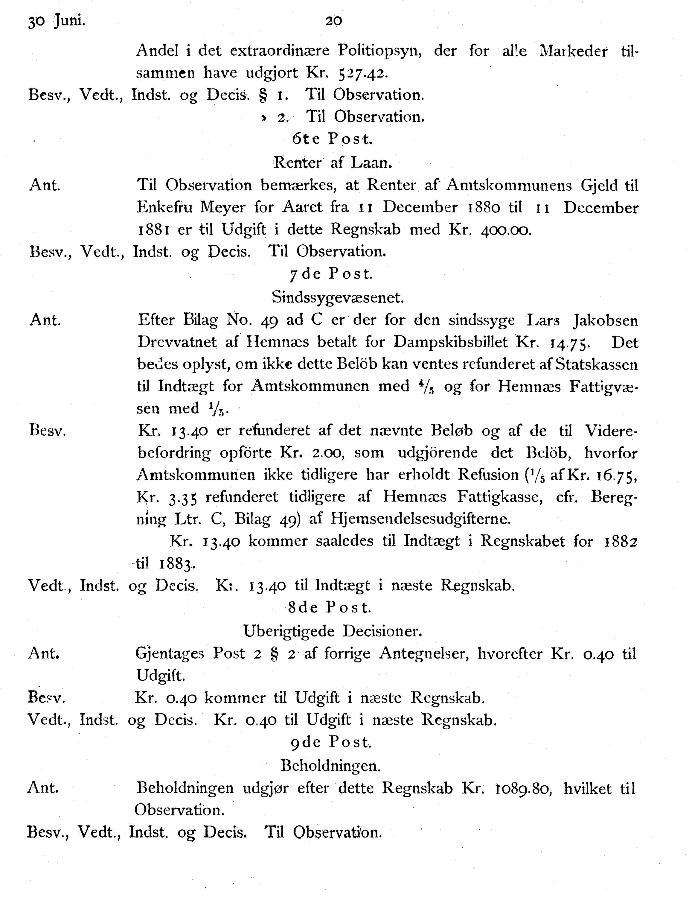 Nordland Fylkeskommune. Fylkestinget, AIN/NFK-17/176/A/Ac/L0014: Fylkestingsforhandlinger 1881-1885, 1881-1885