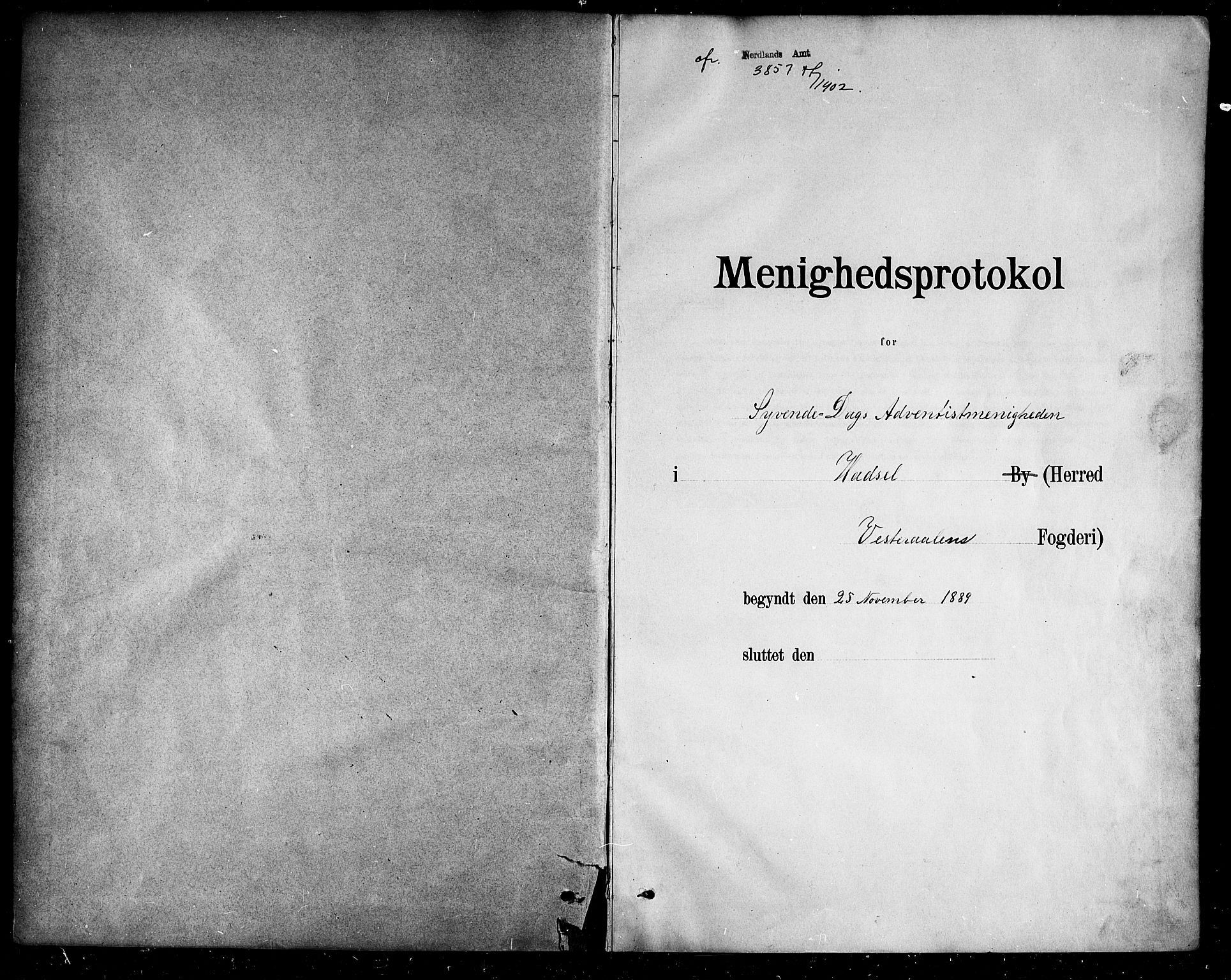 Ministerialprotokoller, klokkerbøker og fødselsregistre - Nordland, SAT/A-1459/888/L1274: Dissenterprotokoll nr. 888D01, 1889-1902