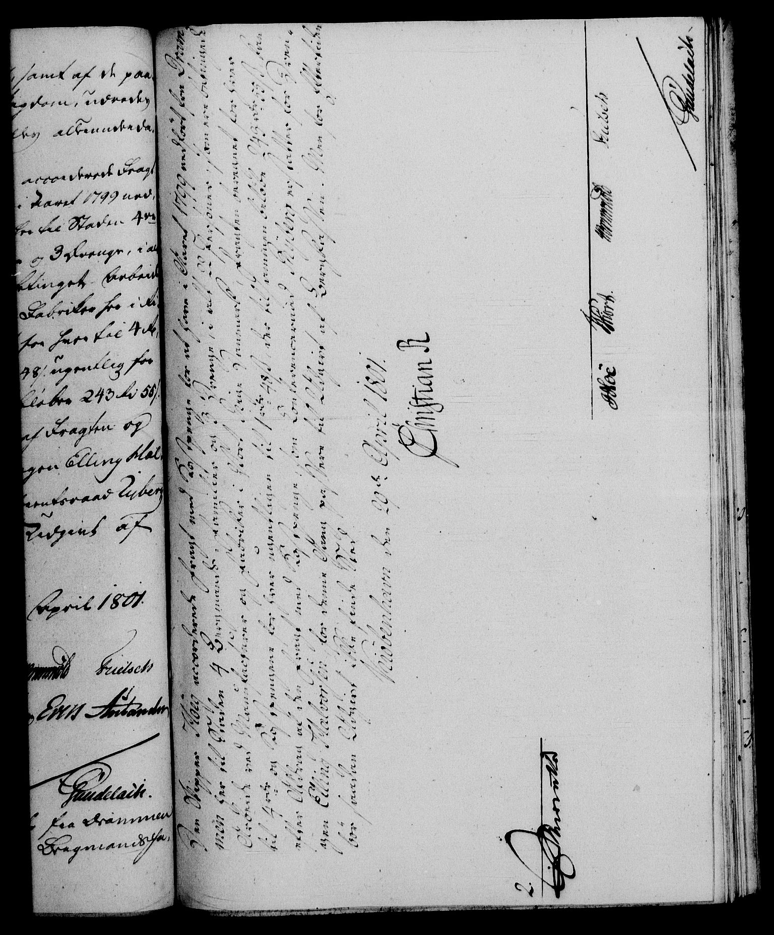 Rentekammeret, Renteskriverkontorene, AV/RA-EA-3115/M/Mf/Mfb/L0005: Relasjons- og resolusjonsprotokoll med register (merket RK 54.11), 1801-1802