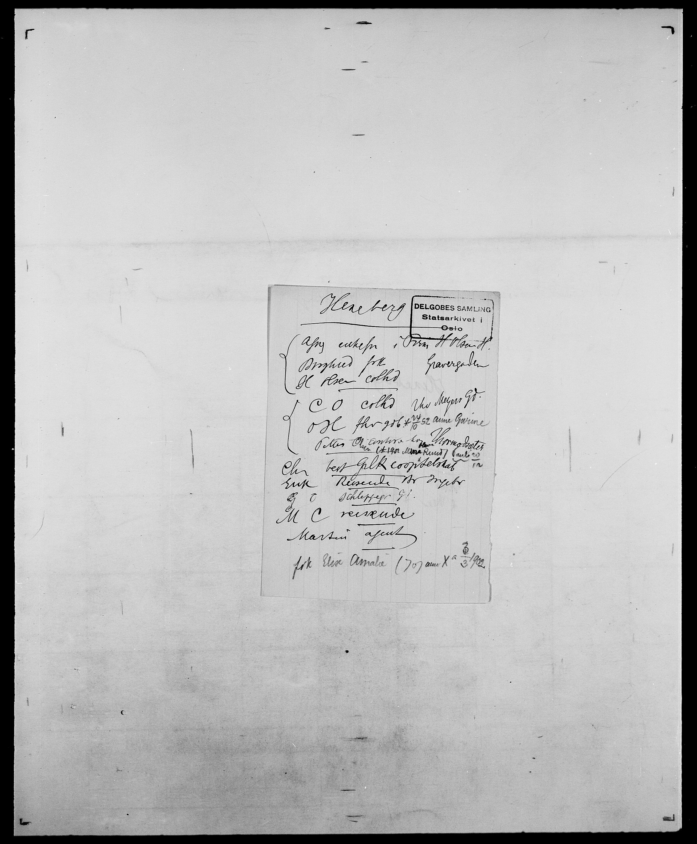 Delgobe, Charles Antoine - samling, AV/SAO-PAO-0038/D/Da/L0017: Helander - Hjørne, s. 373