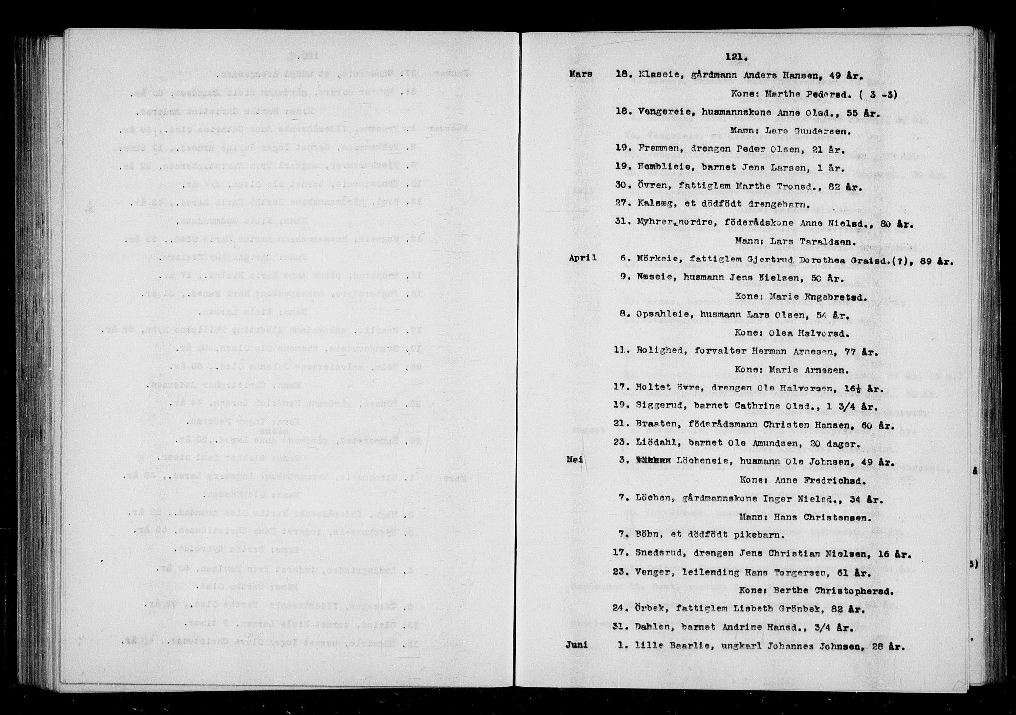 Eidsvoll tingrett, SAO/A-10371/H/Ha/Haa/L0001: Dødsmeldingsprotokoll - Eidsvoll lensmannsdistrikt, 1815-1865, s. 121