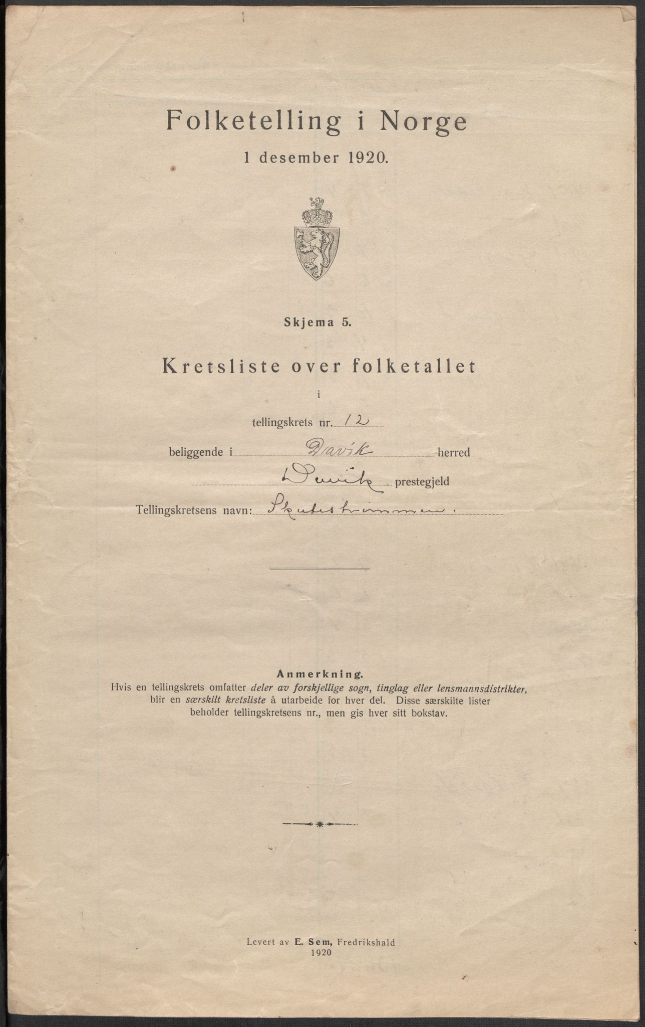 SAB, Folketelling 1920 for 1442 Davik herred, 1920, s. 41