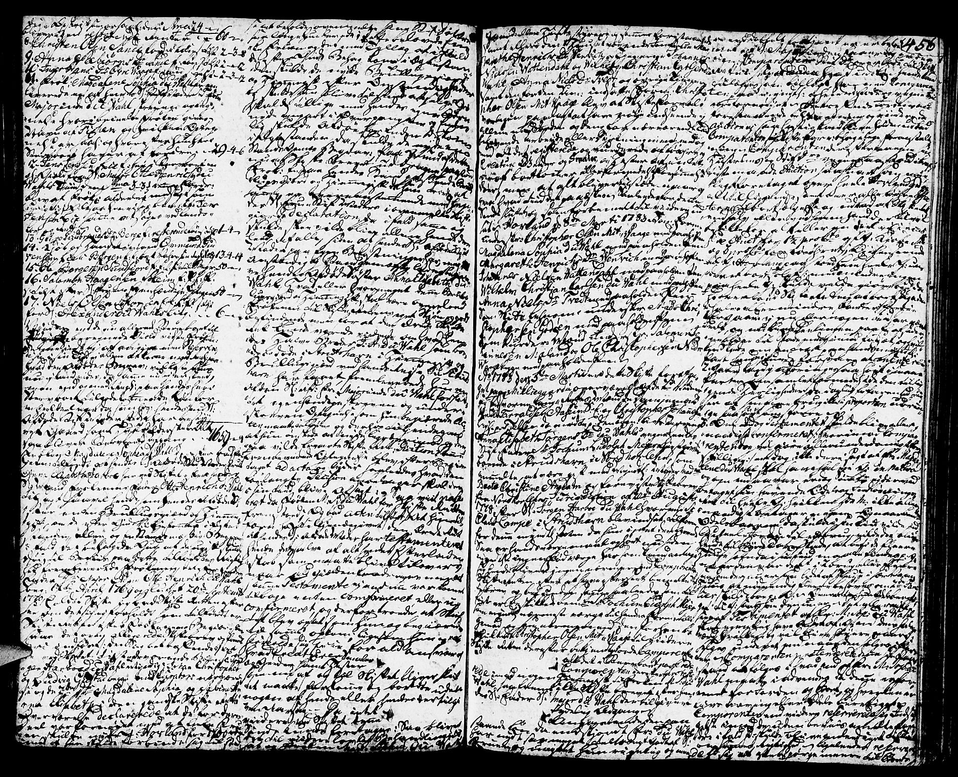 Sunnhordland sorenskrivar, SAB/A-2401/1/H/Ha/Haa/L0009: Skifteprotokollar. Register i protokoll. Fol. 639- ut, 1783-1785, s. 455b-456a