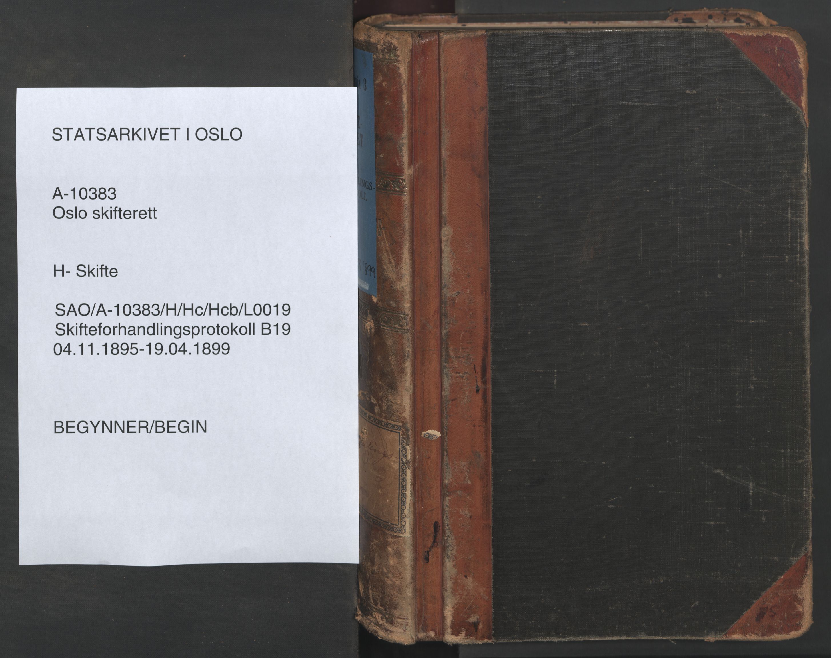 Oslo skifterett, SAO/A-10383/H/Hc/Hcb/L0019: Skifteforhandlingsprotokoll, 1895-1899