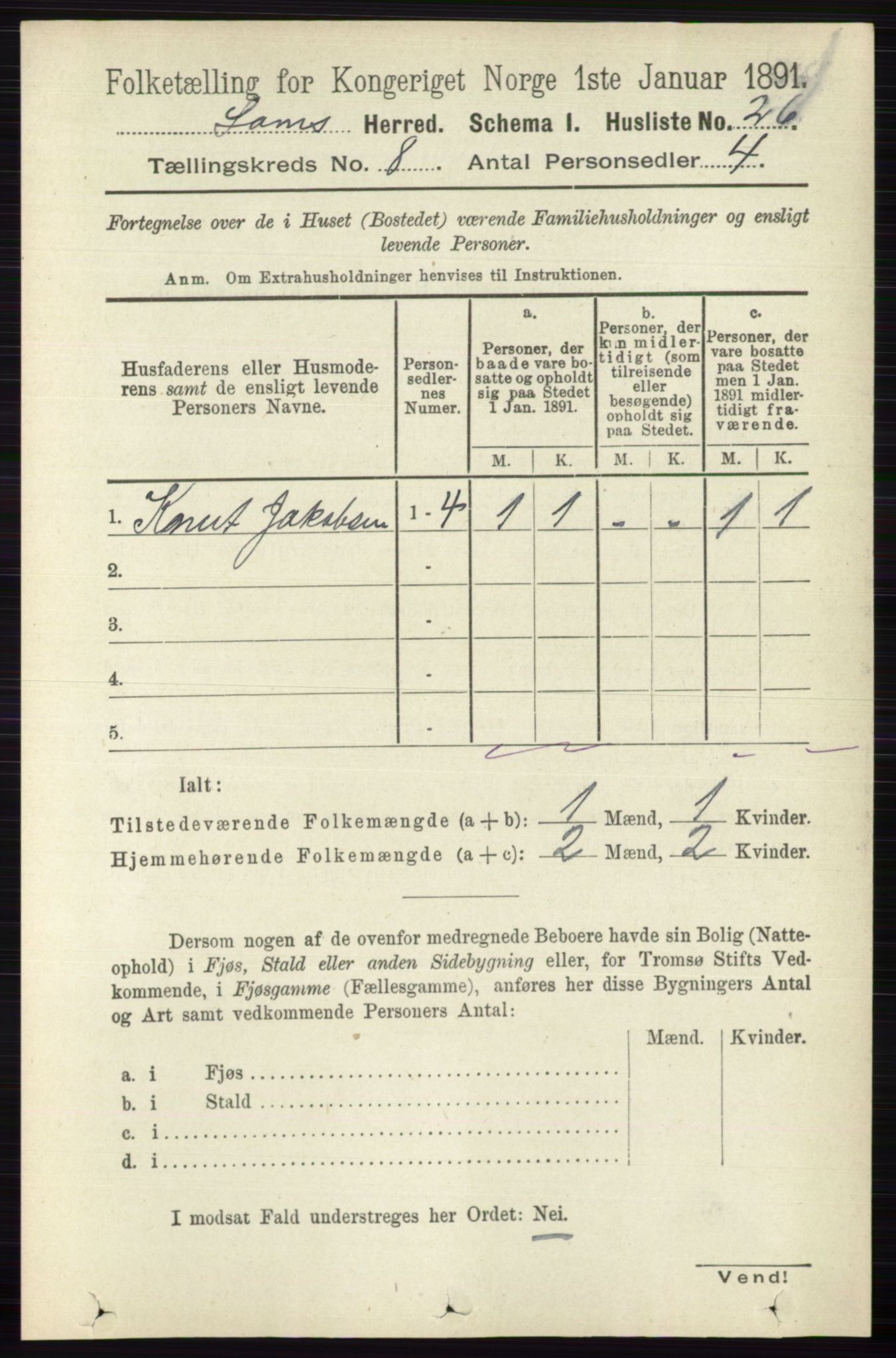 RA, Folketelling 1891 for 0514 Lom herred, 1891, s. 3068